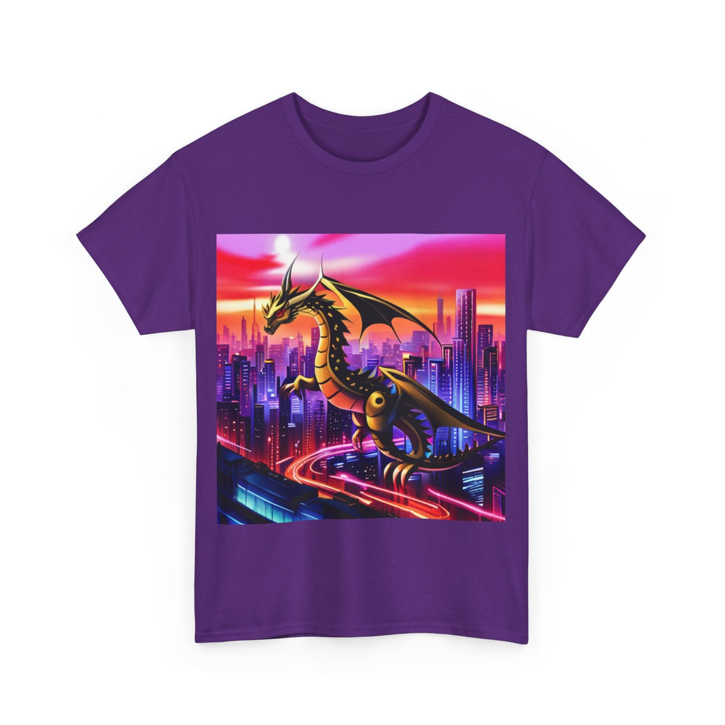 Robo-Dragon Cityscape Graphic Tee