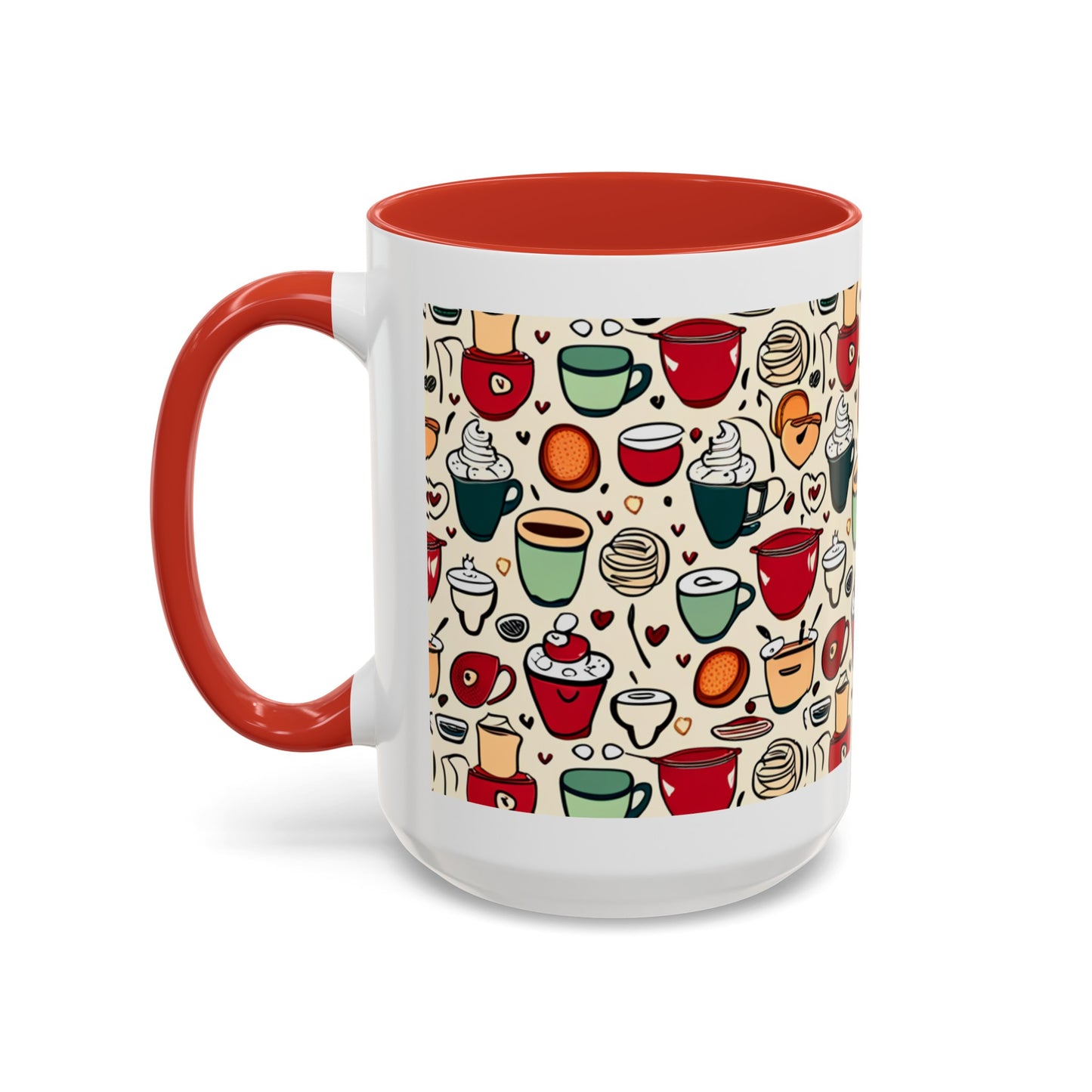 Latte Love 3 Accent Coffee Mug (11, 15oz)