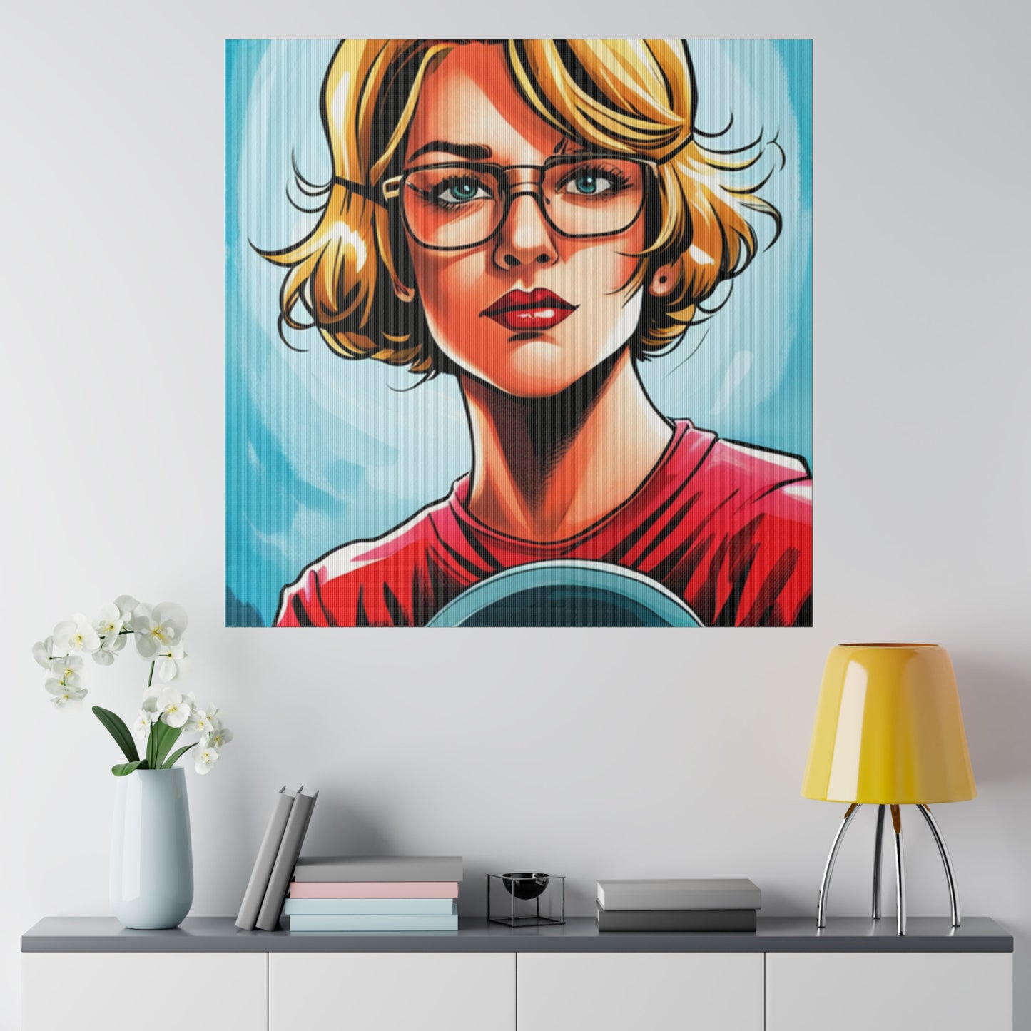 Comic Art, Female Model on Matte Canvas, Stretched, 0.75"