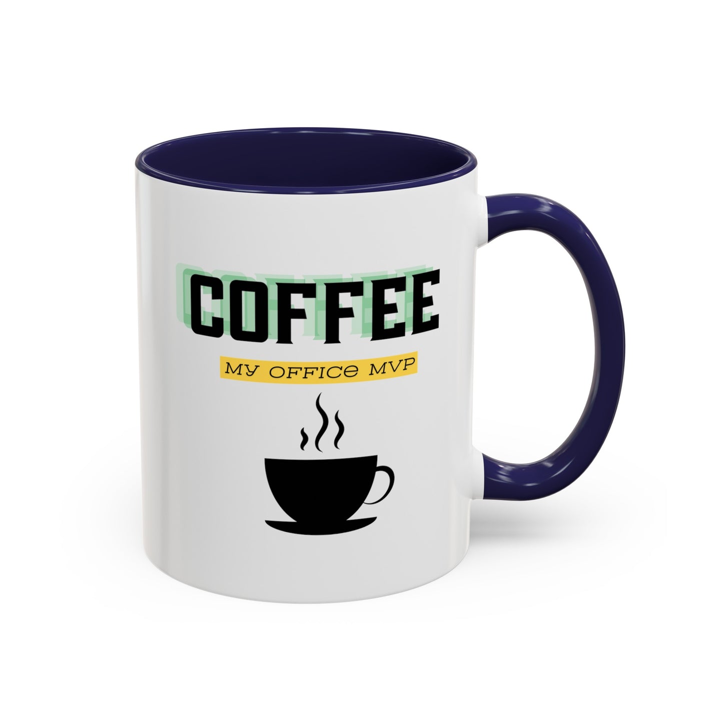 "Coffee: My office MVP" Accent Coffee Mug (11, 15oz)