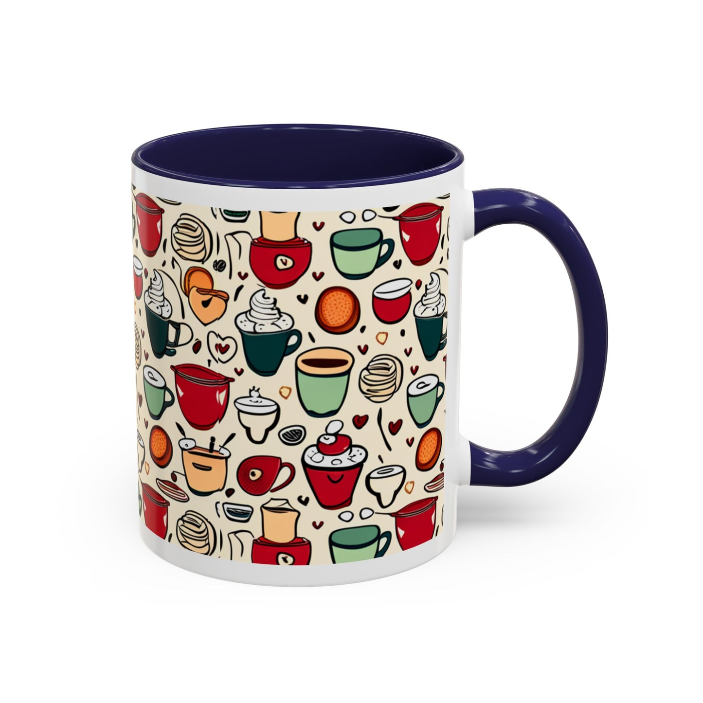 Latte Love 3 Accent Coffee Mug (11, 15oz)