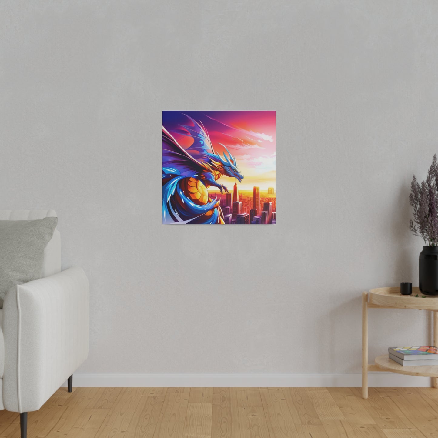 Dragon Cityscape - Matte Canvas, Stretched, 0.75"