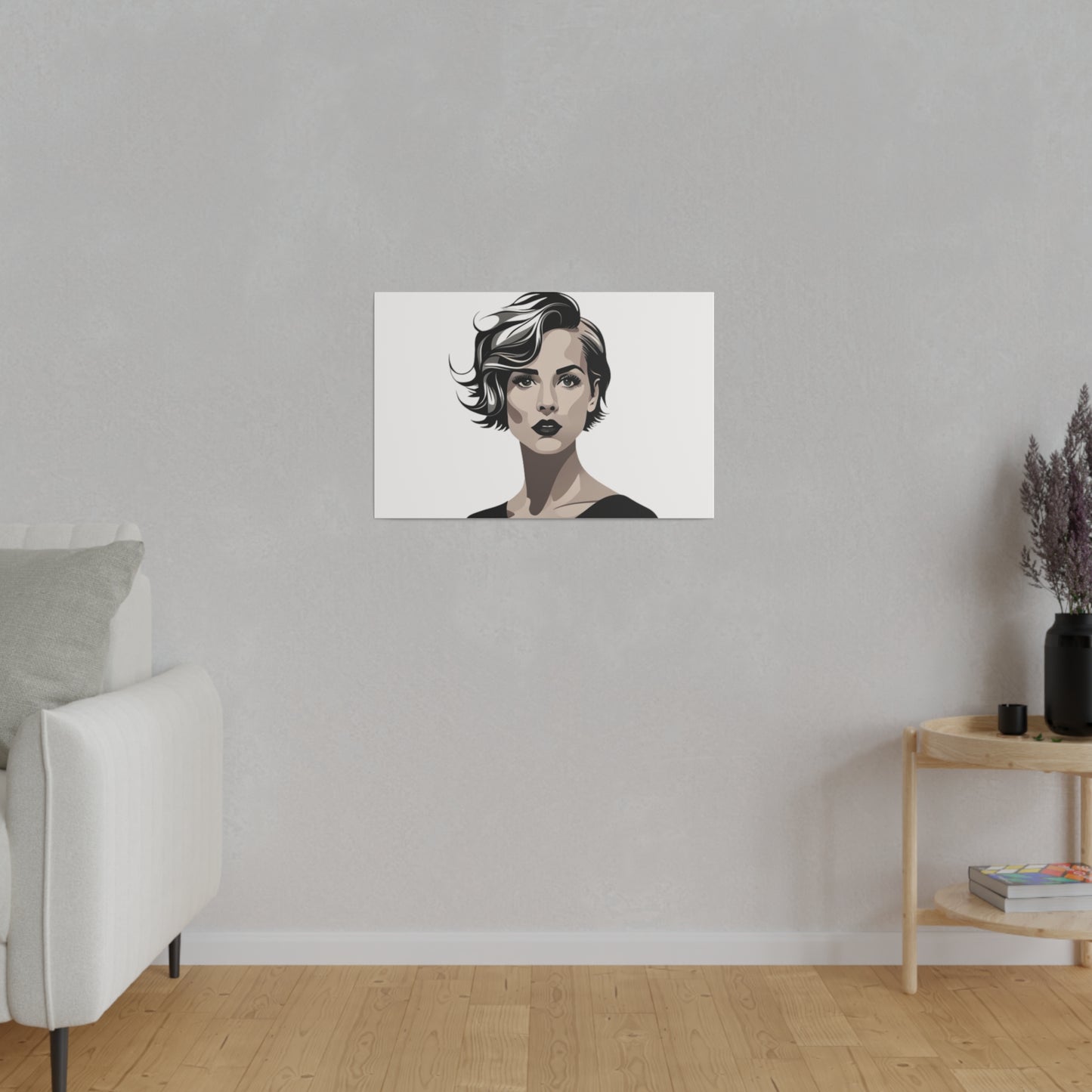 Comic Art, Female Model on Matte Canvas, Stretched, 0.75"