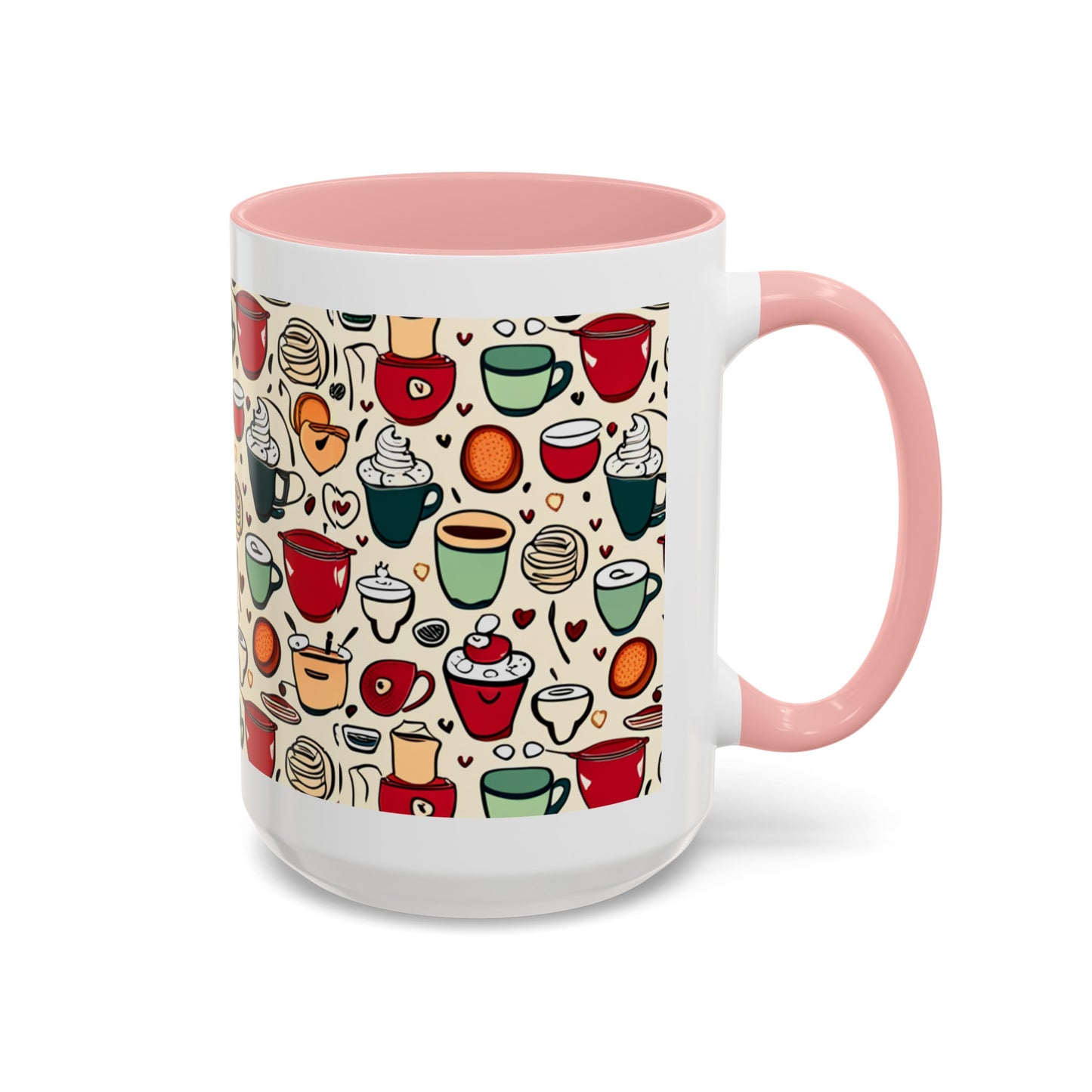 Latte Love 3 Accent Coffee Mug (11, 15oz)