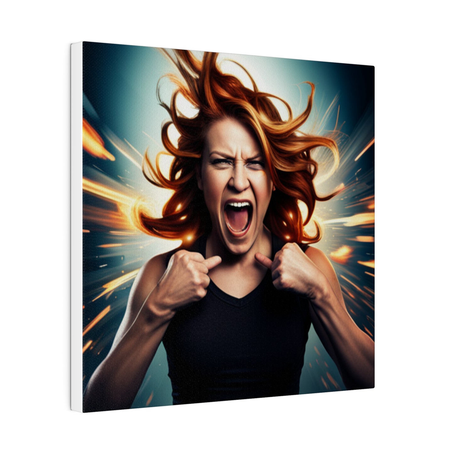 Comic Art, "Rage" Female Model on Matte Canvas, Stretched, 0.75"