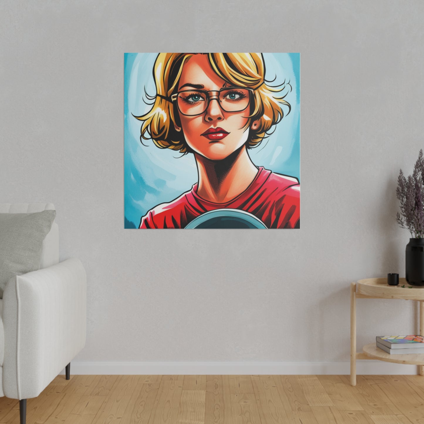 Comic Art, Female Model on Matte Canvas, Stretched, 0.75"