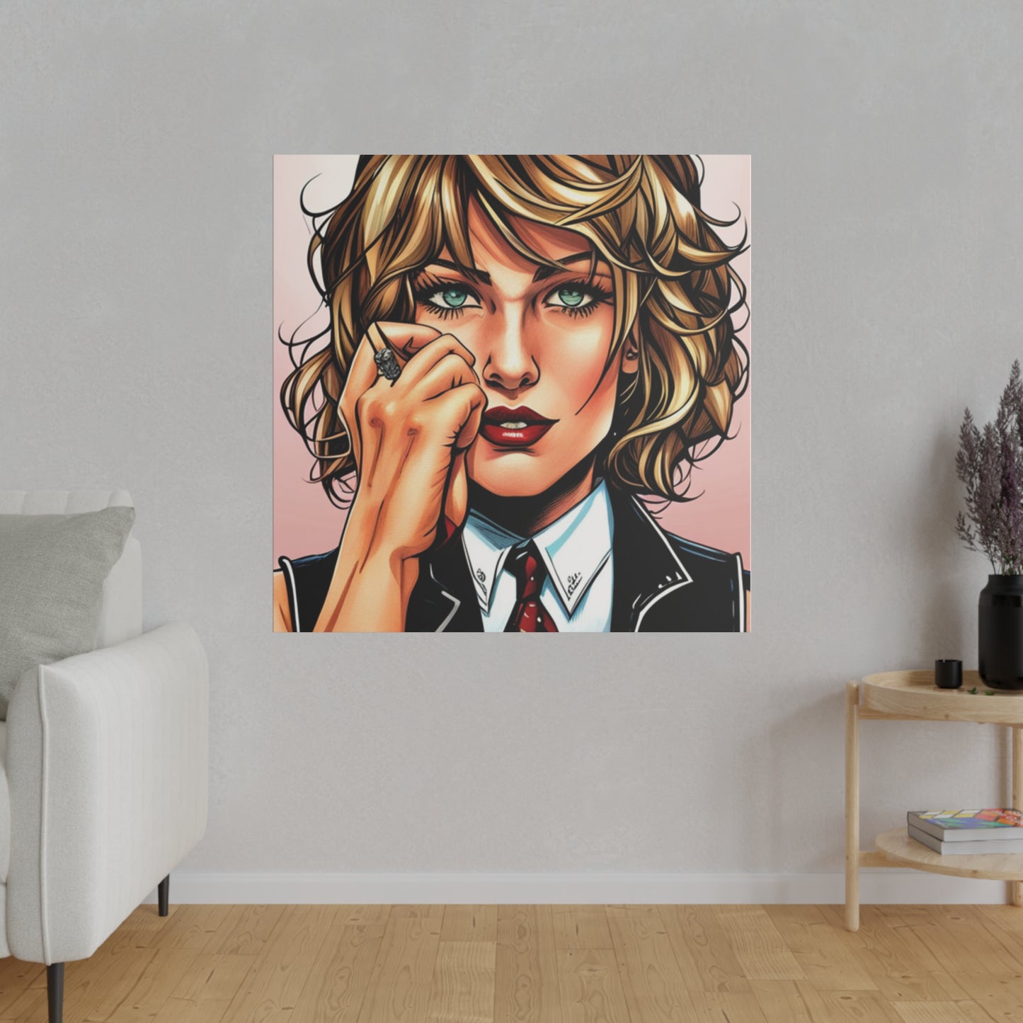 Comic Art, Female Model on Matte Canvas, Stretched, 0.75"