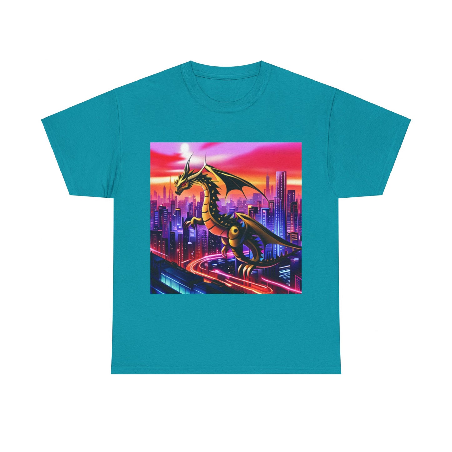 Robo-Dragon Cityscape Graphic Tee