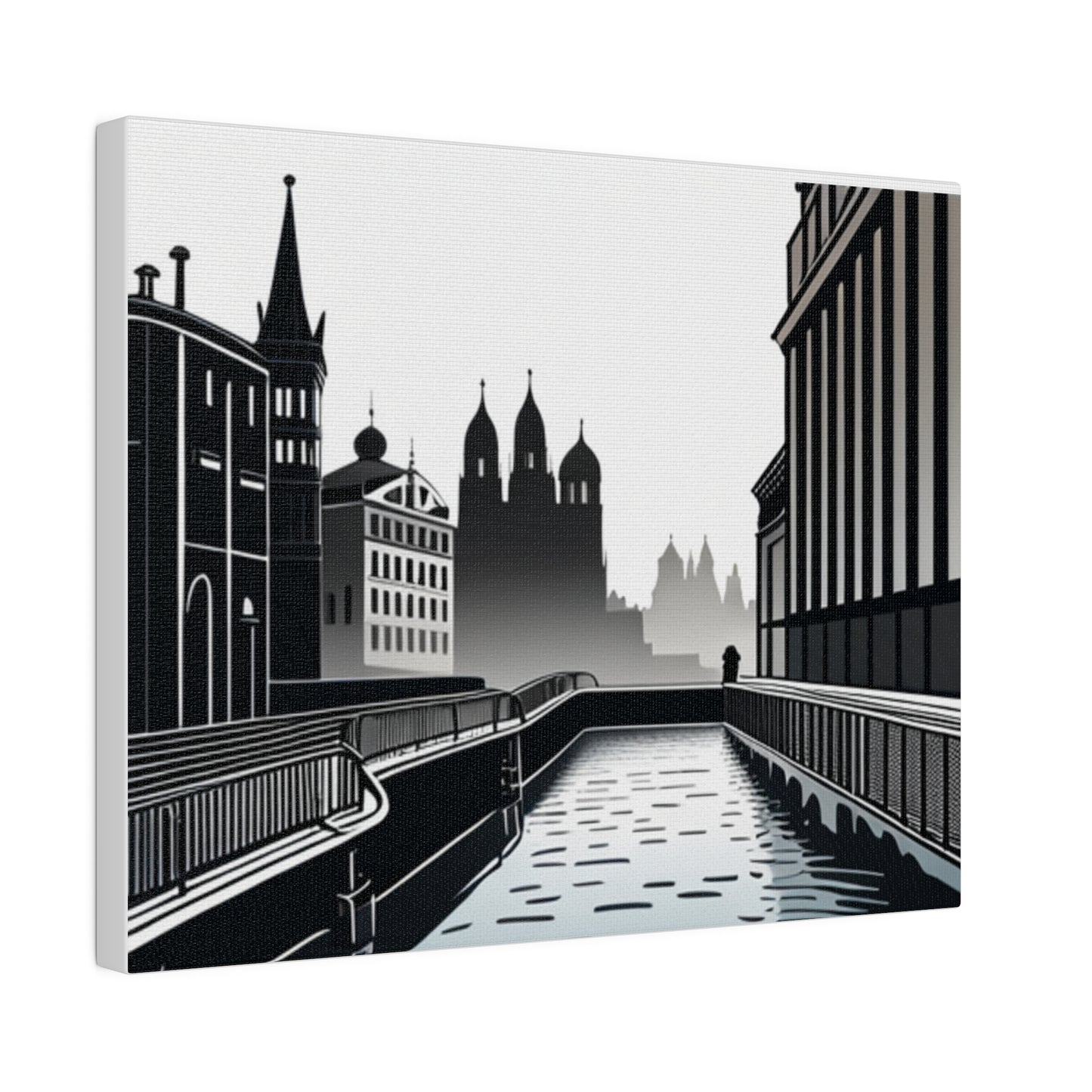 Majestic Metropolis: Matte Canvas Stretched Print