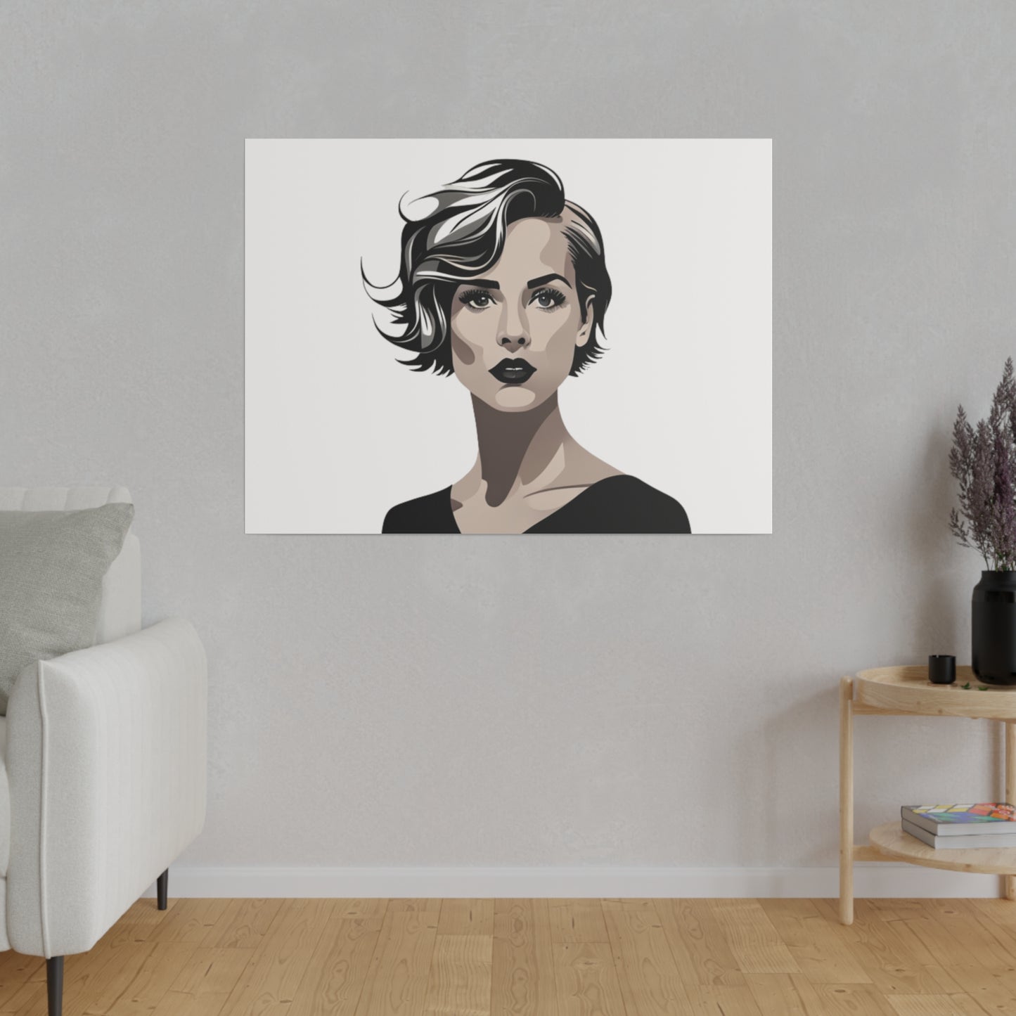 Comic Art, Female Model on Matte Canvas, Stretched, 0.75"