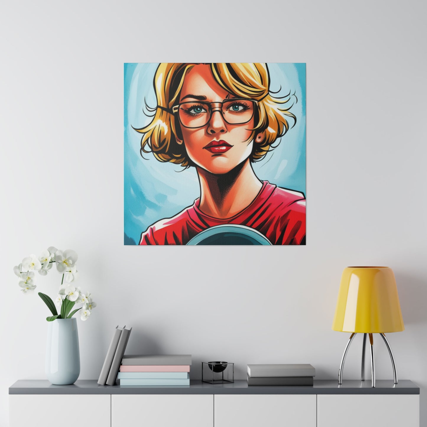 Comic Art, Female Model on Matte Canvas, Stretched, 0.75"