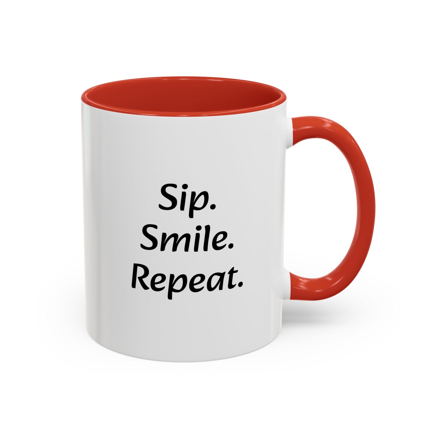 "Sip.Smile.Repeat." Accent Coffee Mug (11, 15oz)