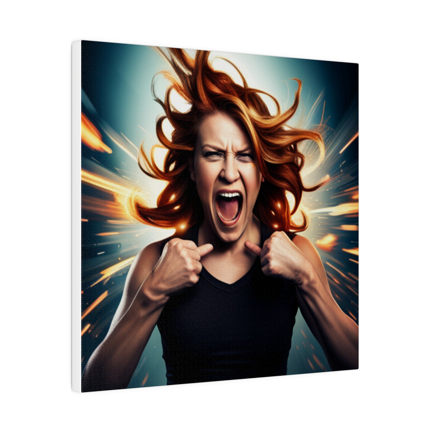 Comic Art, "Rage" Female Model on Matte Canvas, Stretched, 0.75"