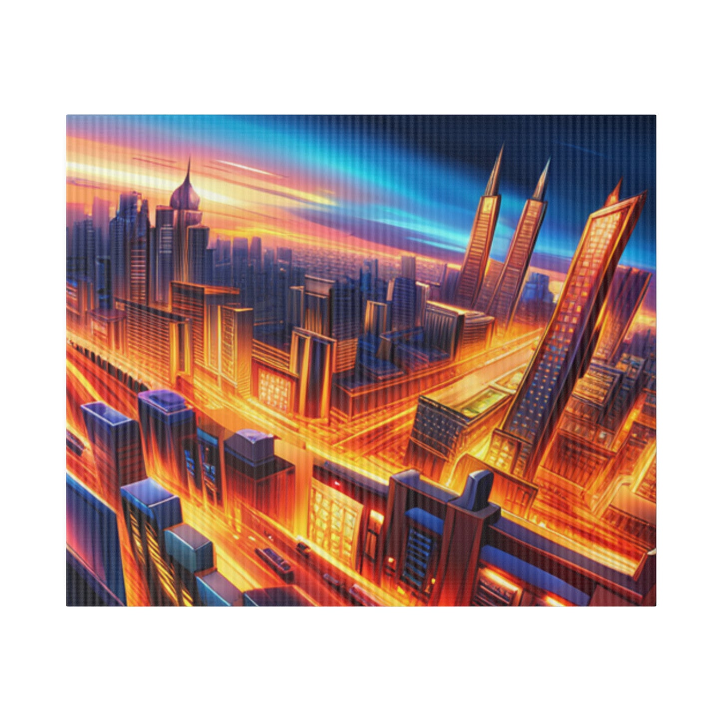 Futuristic Cityscape - Matte Canvas, Stretched, 0.75"