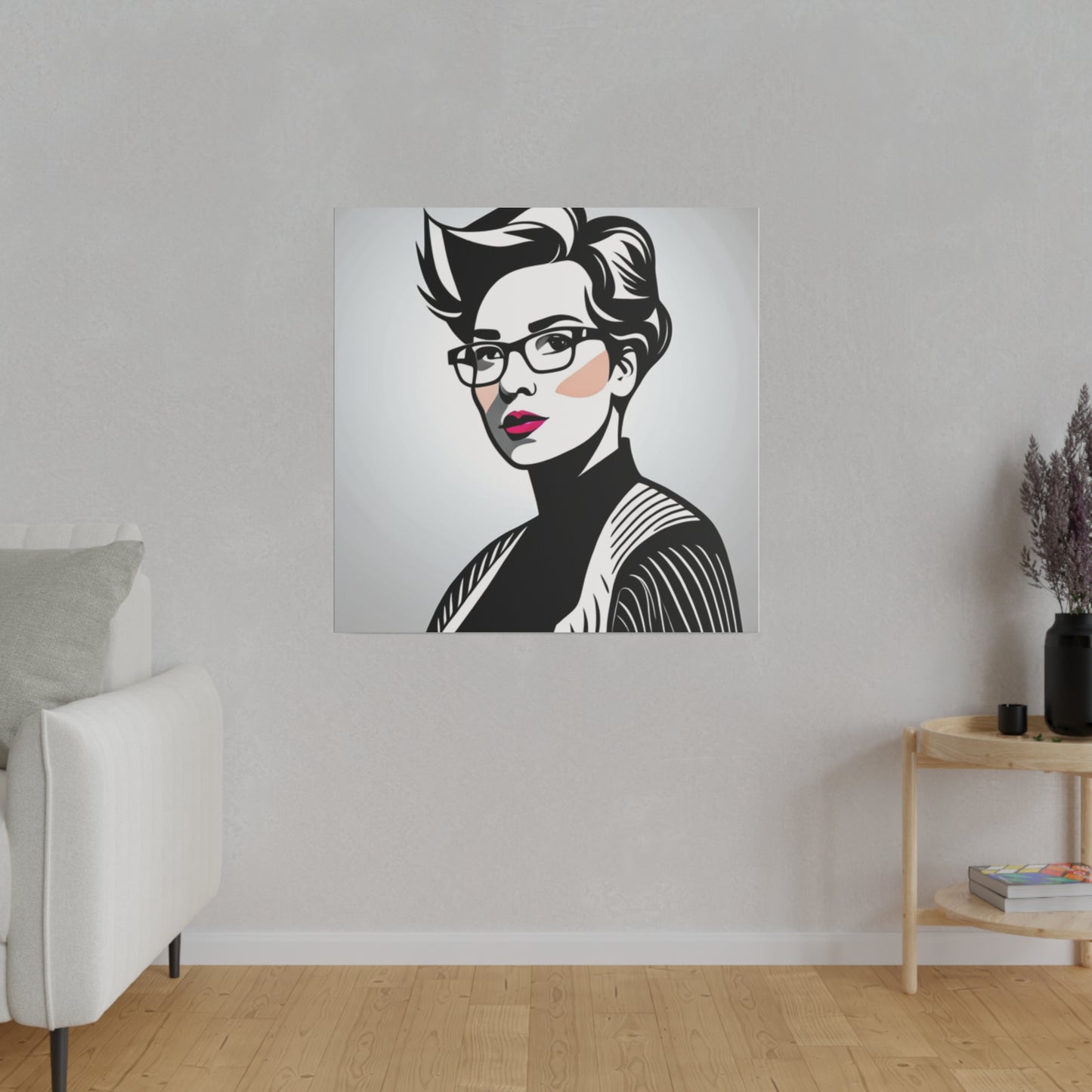 Comic Art, Female Model on Matte Canvas, Stretched, 0.75"