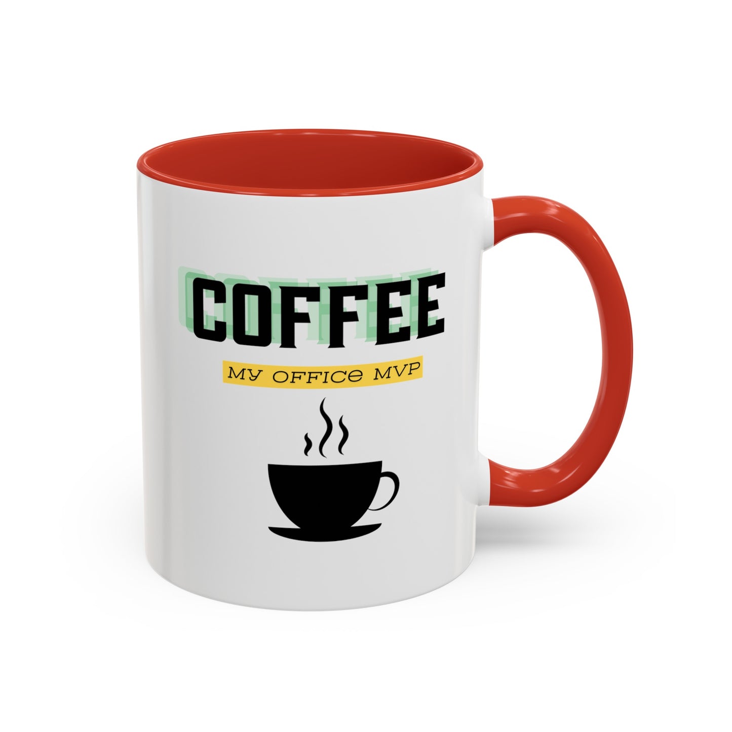 "Coffee: My office MVP" Accent Coffee Mug (11, 15oz)