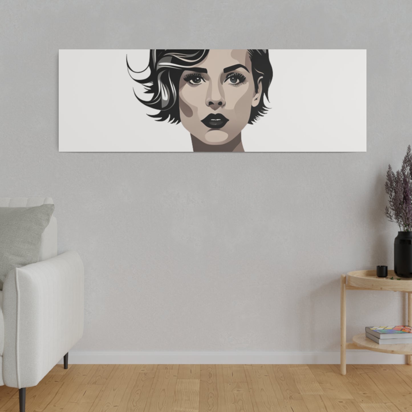 Comic Art, Female Model on Matte Canvas, Stretched, 0.75"