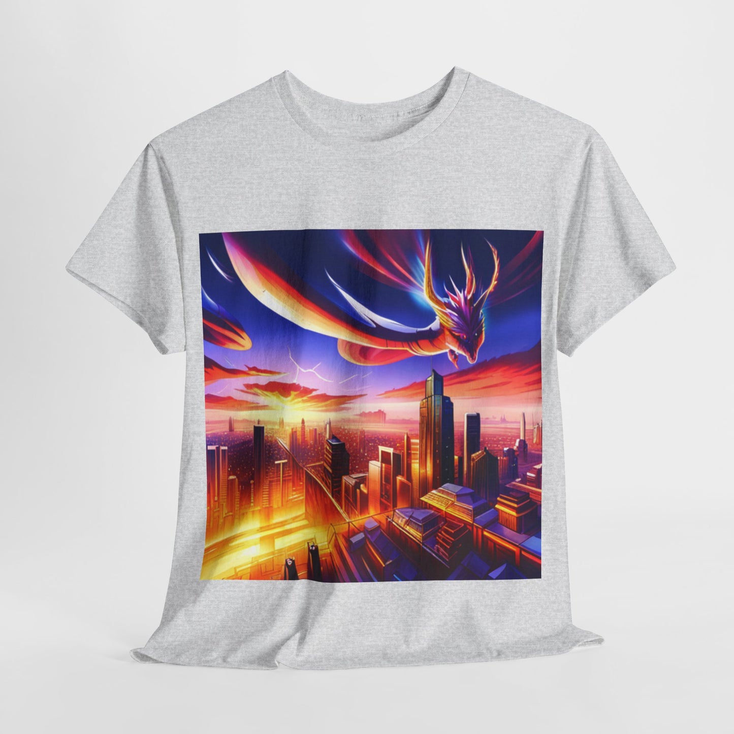 Soaring Dragon Cityscape Graphic Tee