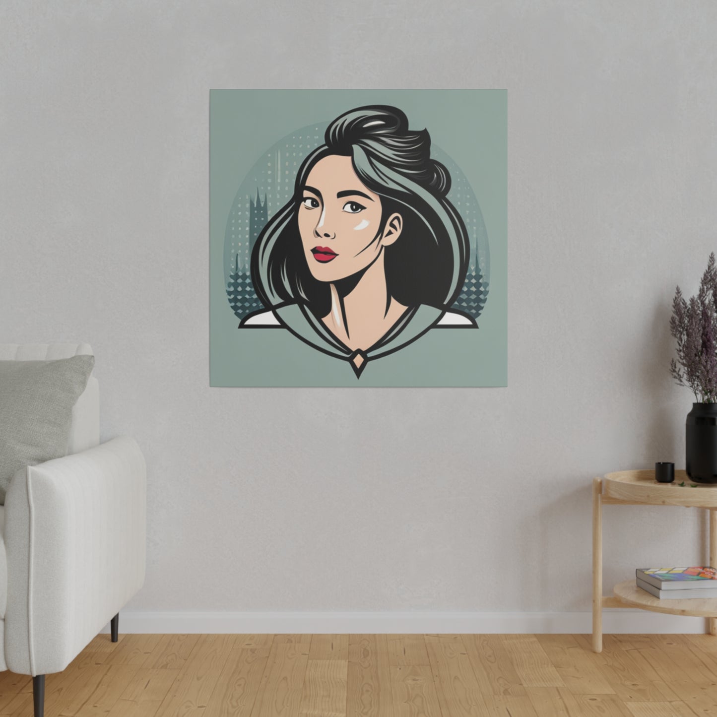 Comic Art, Female Model on Matte Canvas, Stretched, 0.75"