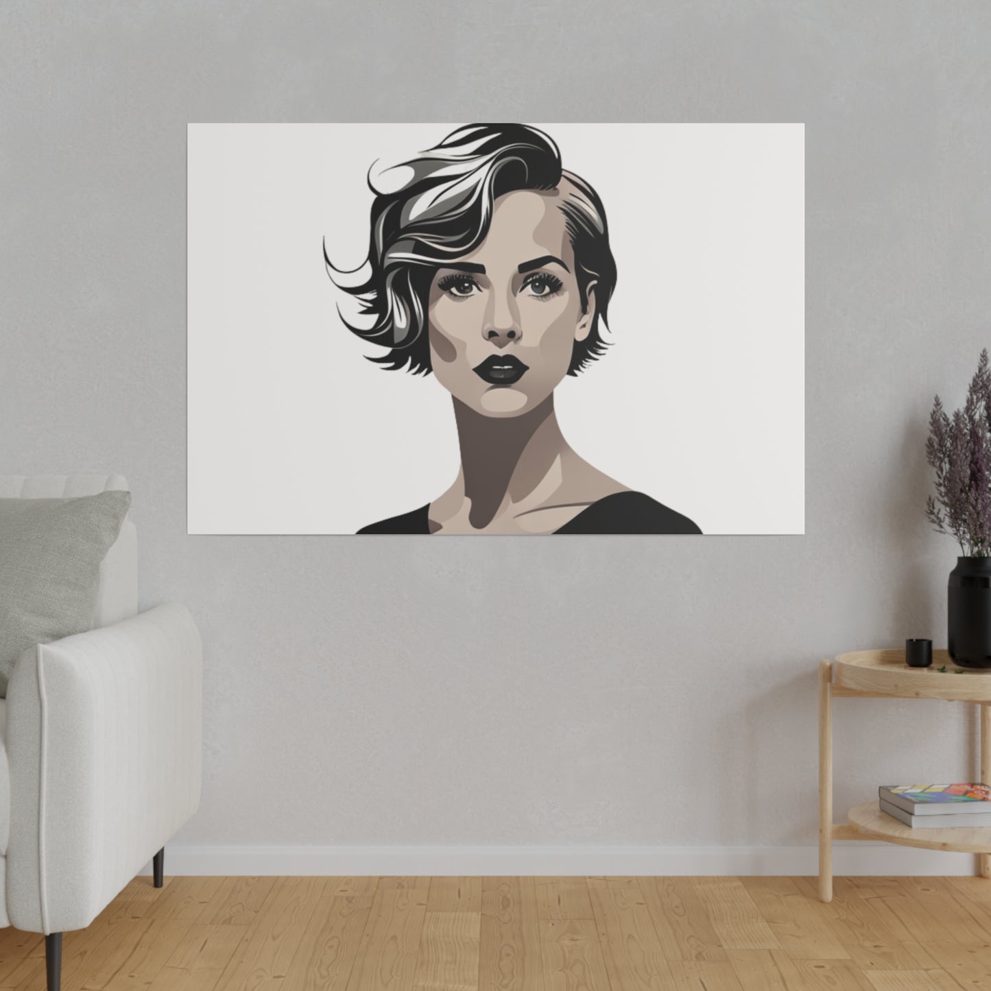 Comic Art, Female Model on Matte Canvas, Stretched, 0.75"