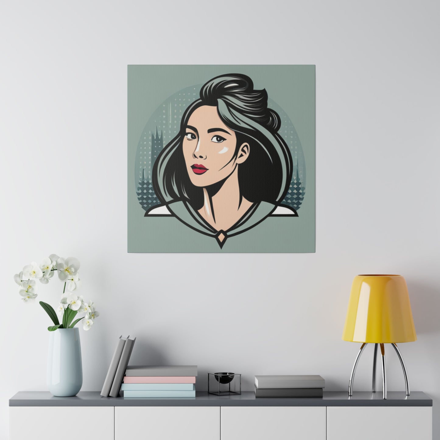 Comic Art, Female Model on Matte Canvas, Stretched, 0.75"