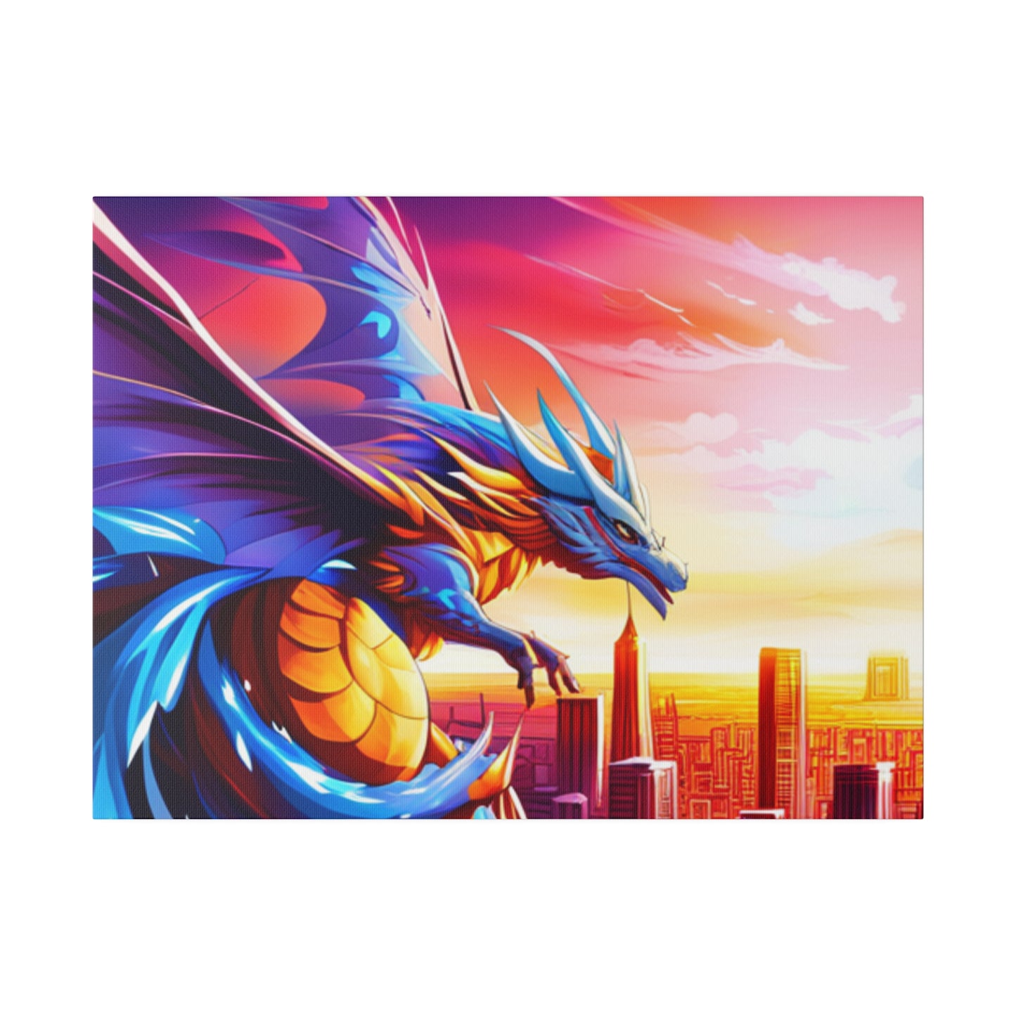 Dragon Cityscape - Matte Canvas, Stretched, 0.75"