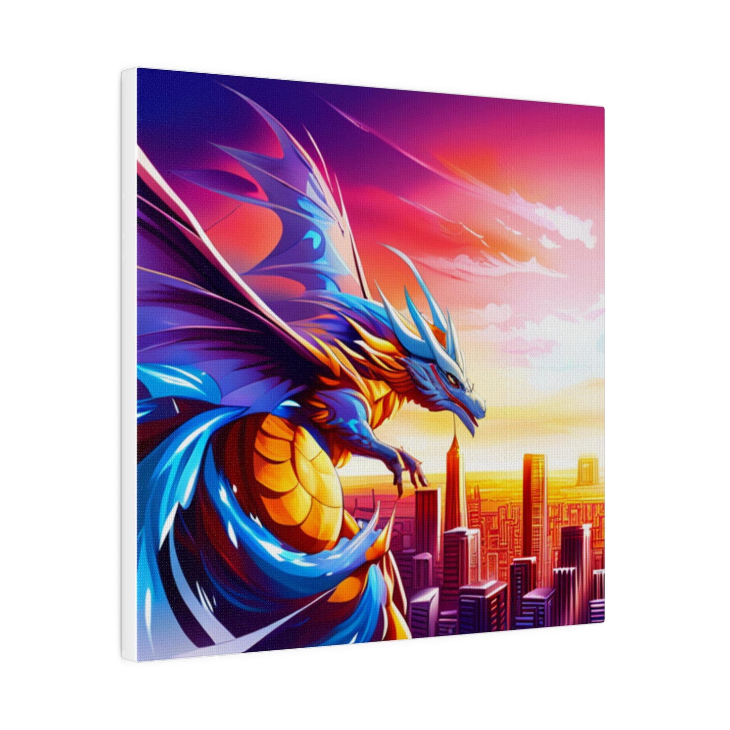 Dragon Cityscape - Matte Canvas, Stretched, 0.75"