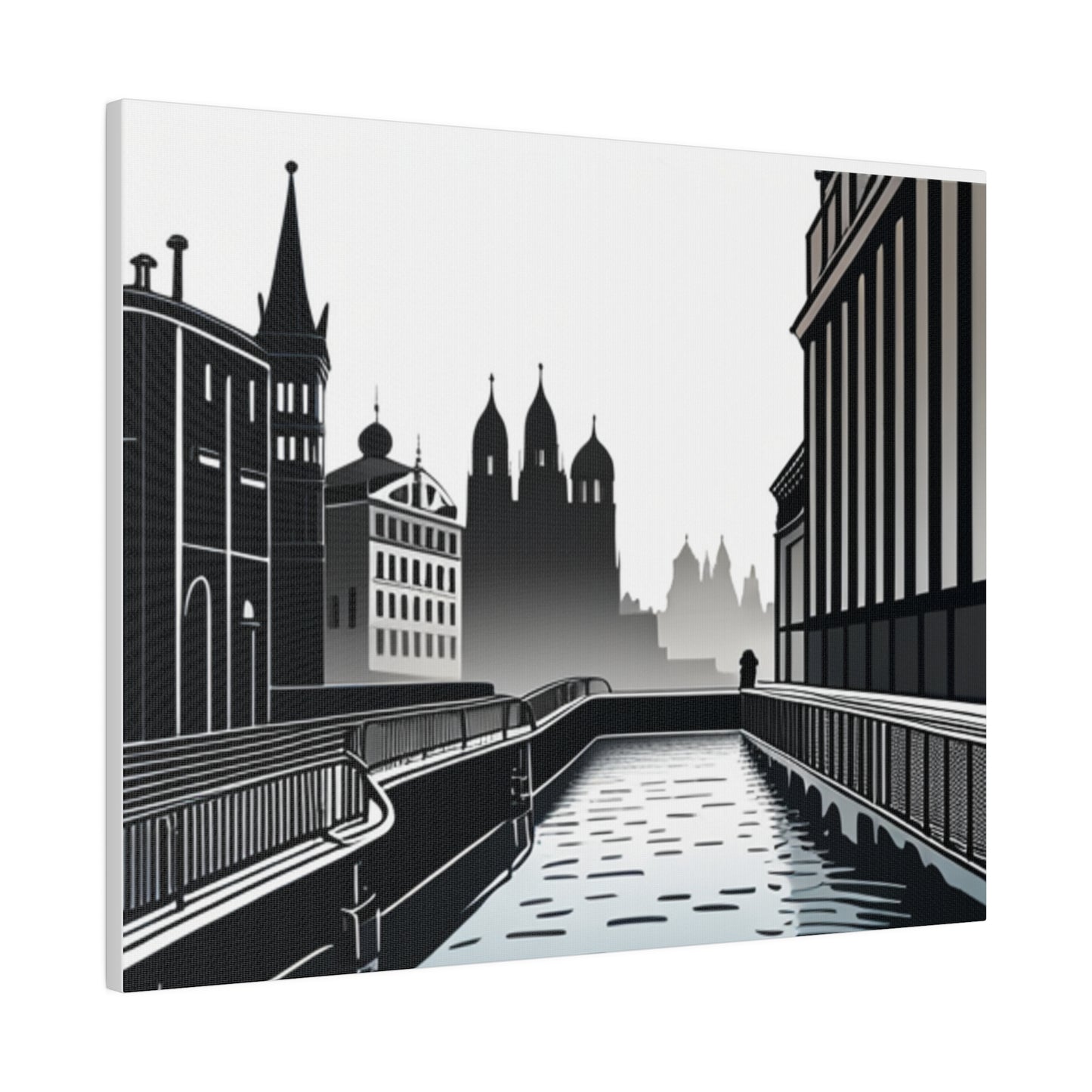 Majestic Metropolis: Matte Canvas Stretched Print