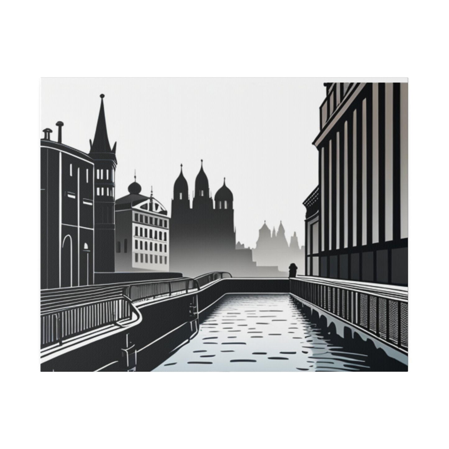 Majestic Metropolis: Matte Canvas Stretched Print