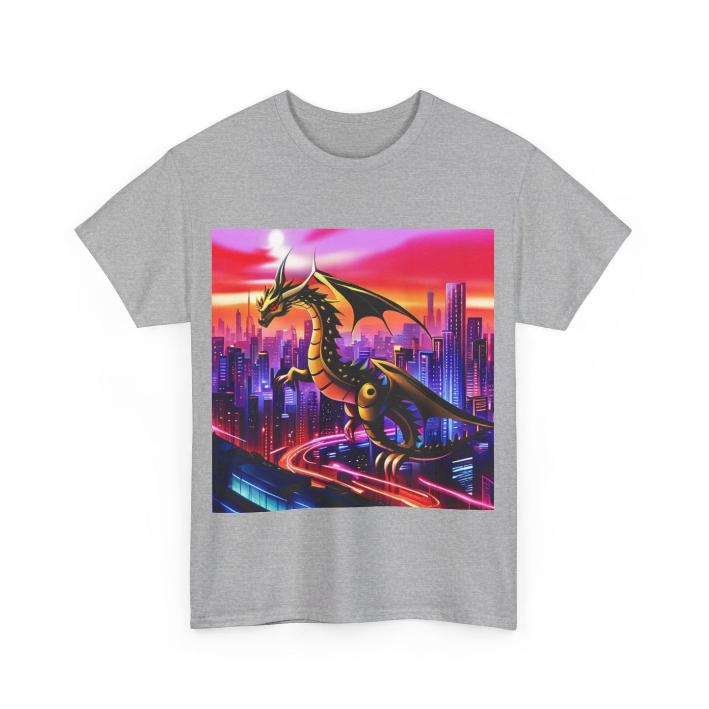 Robo-Dragon Cityscape Graphic Tee