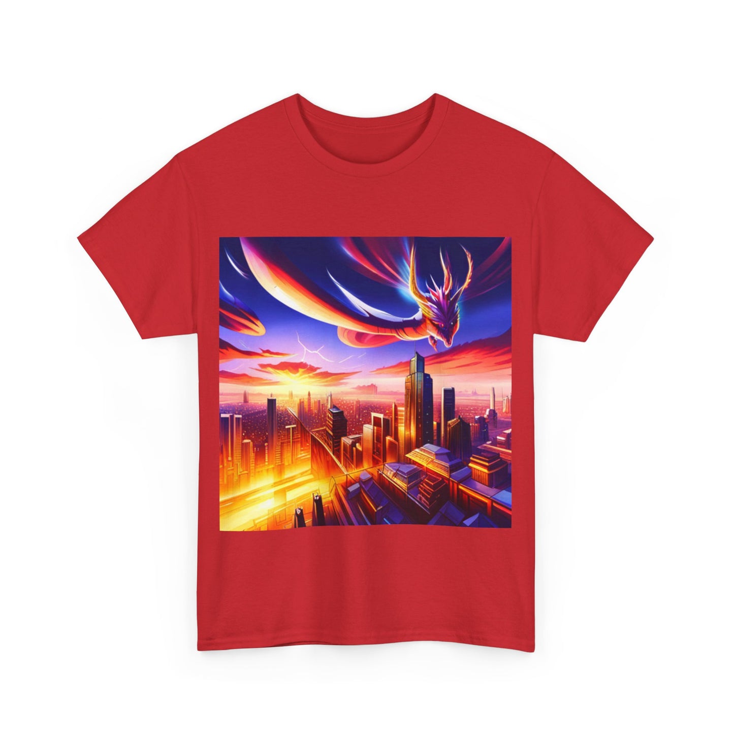 Soaring Dragon Cityscape Graphic Tee