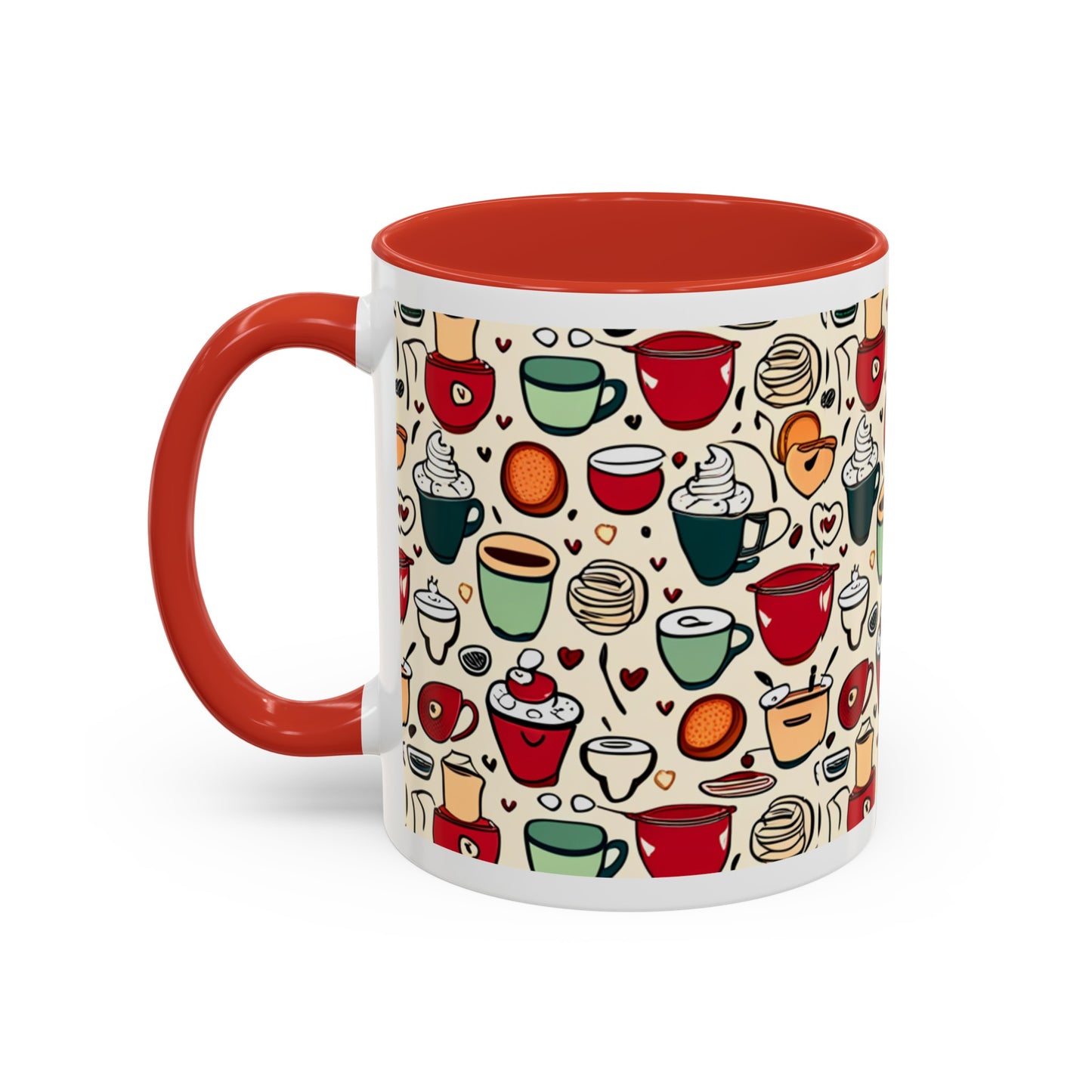 Latte Love 3 Accent Coffee Mug (11, 15oz)