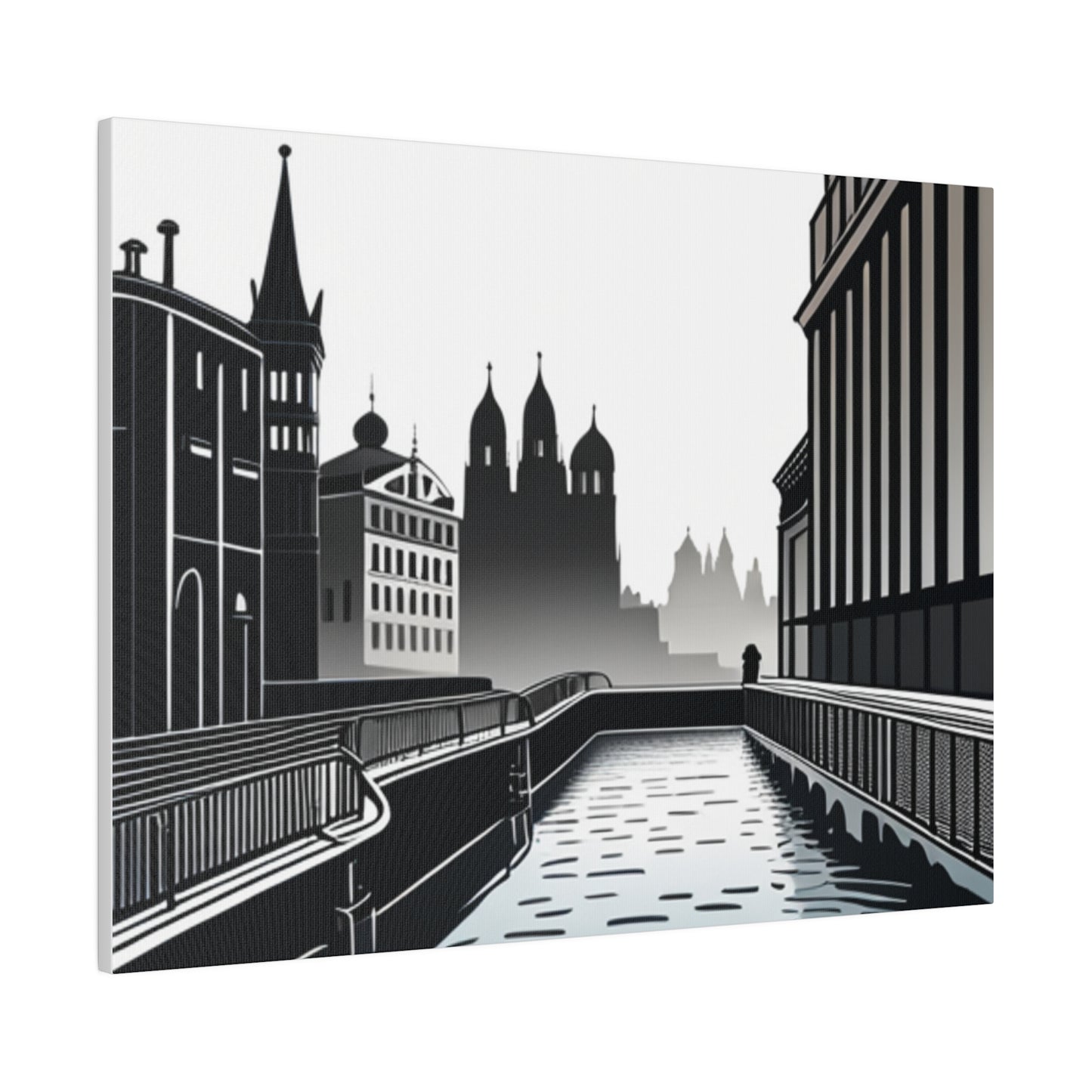 Majestic Metropolis: Matte Canvas Stretched Print