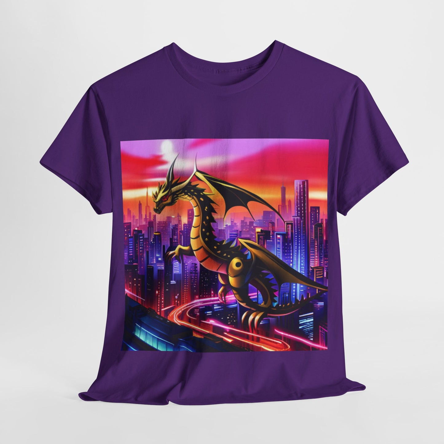 Robo-Dragon Cityscape Graphic Tee