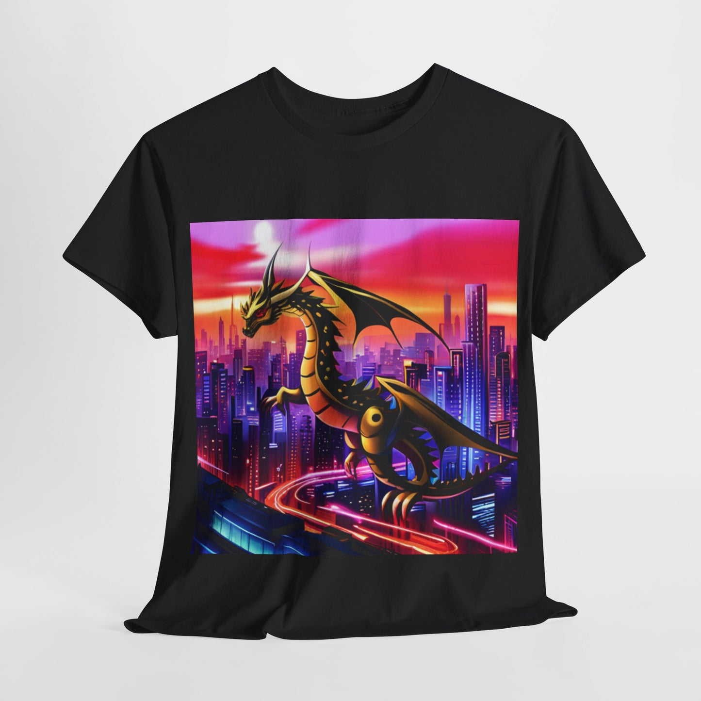 Robo-Dragon Cityscape Graphic Tee