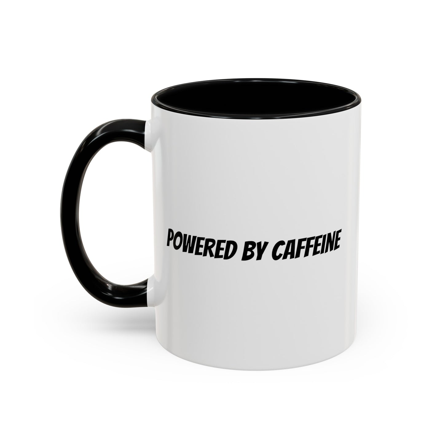 "Powered by Caffeine" Accent Coffee Mug (11, 15oz)