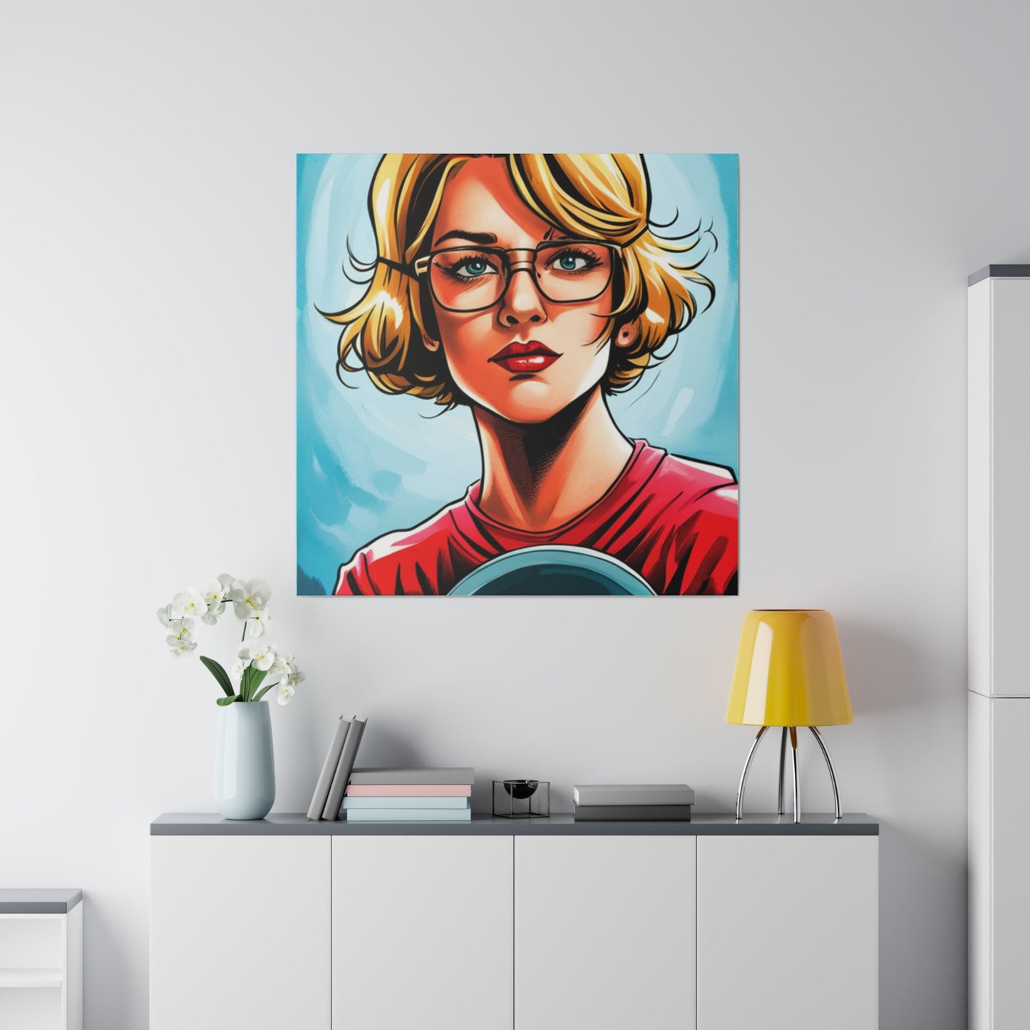 Comic Art, Female Model on Matte Canvas, Stretched, 0.75"