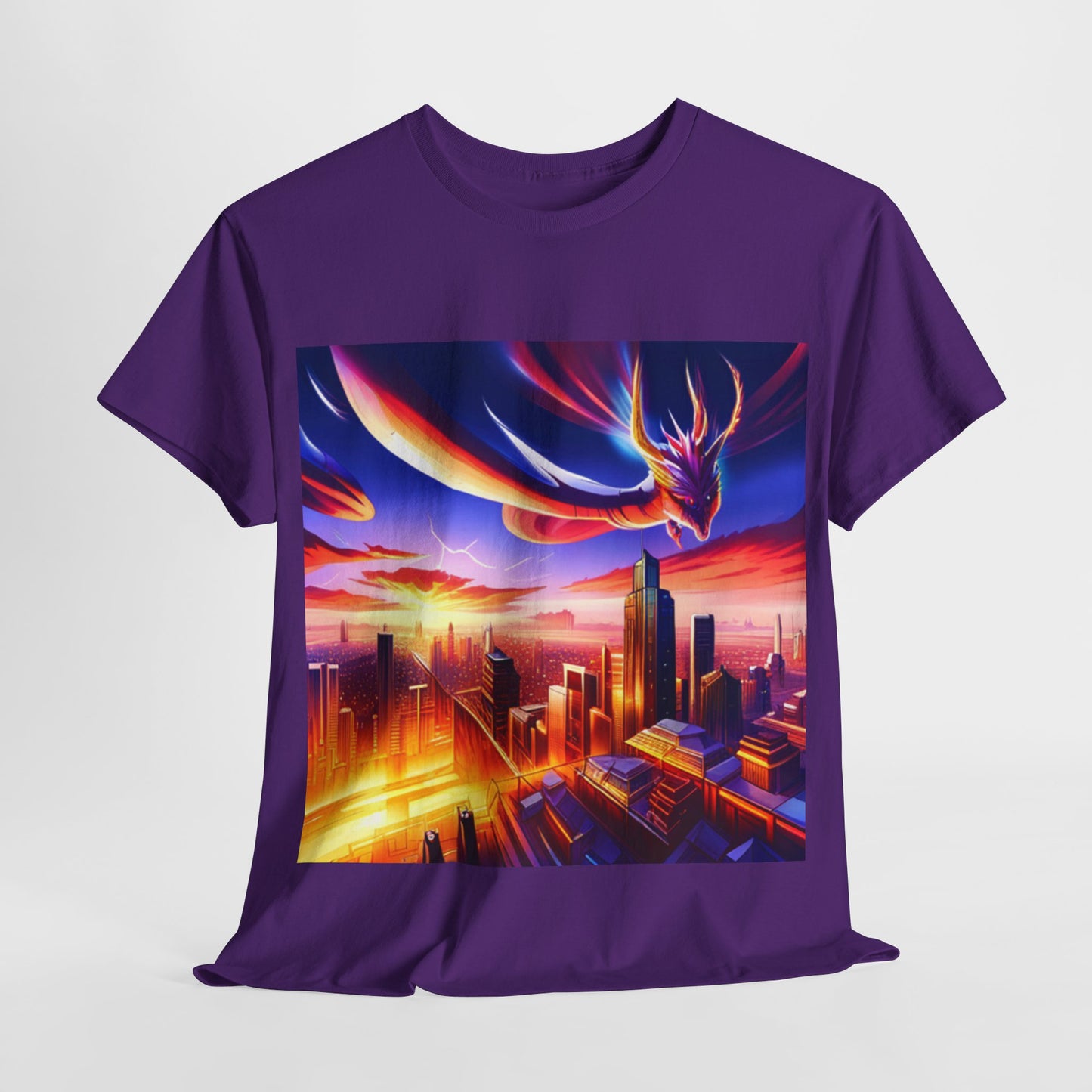 Soaring Dragon Cityscape Graphic Tee