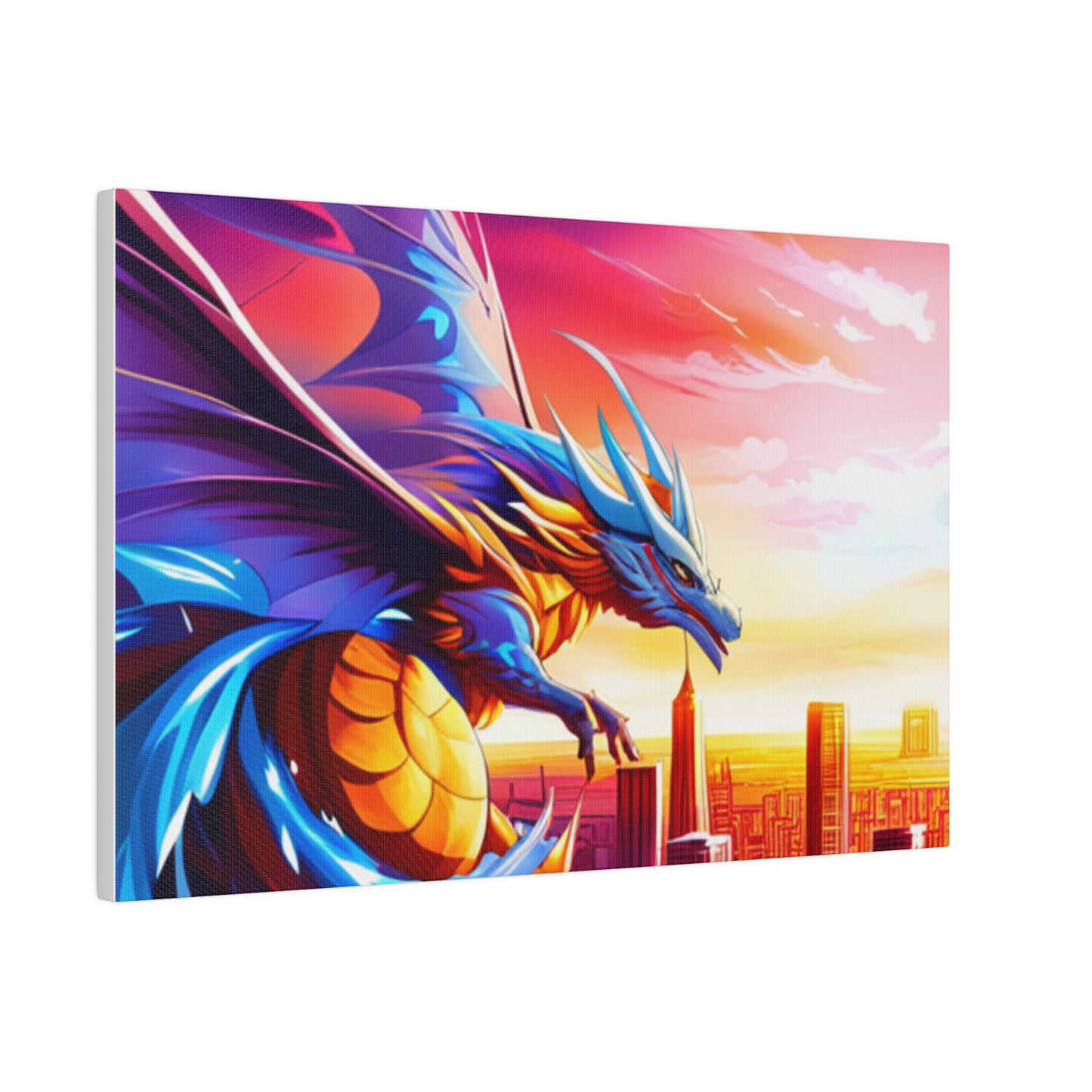 Dragon Cityscape - Matte Canvas, Stretched, 0.75"