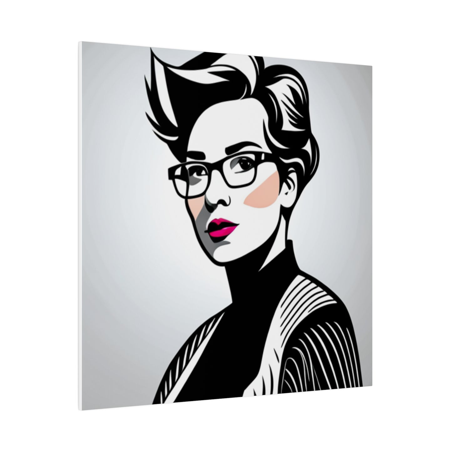 Comic Art, Female Model on Matte Canvas, Stretched, 0.75"