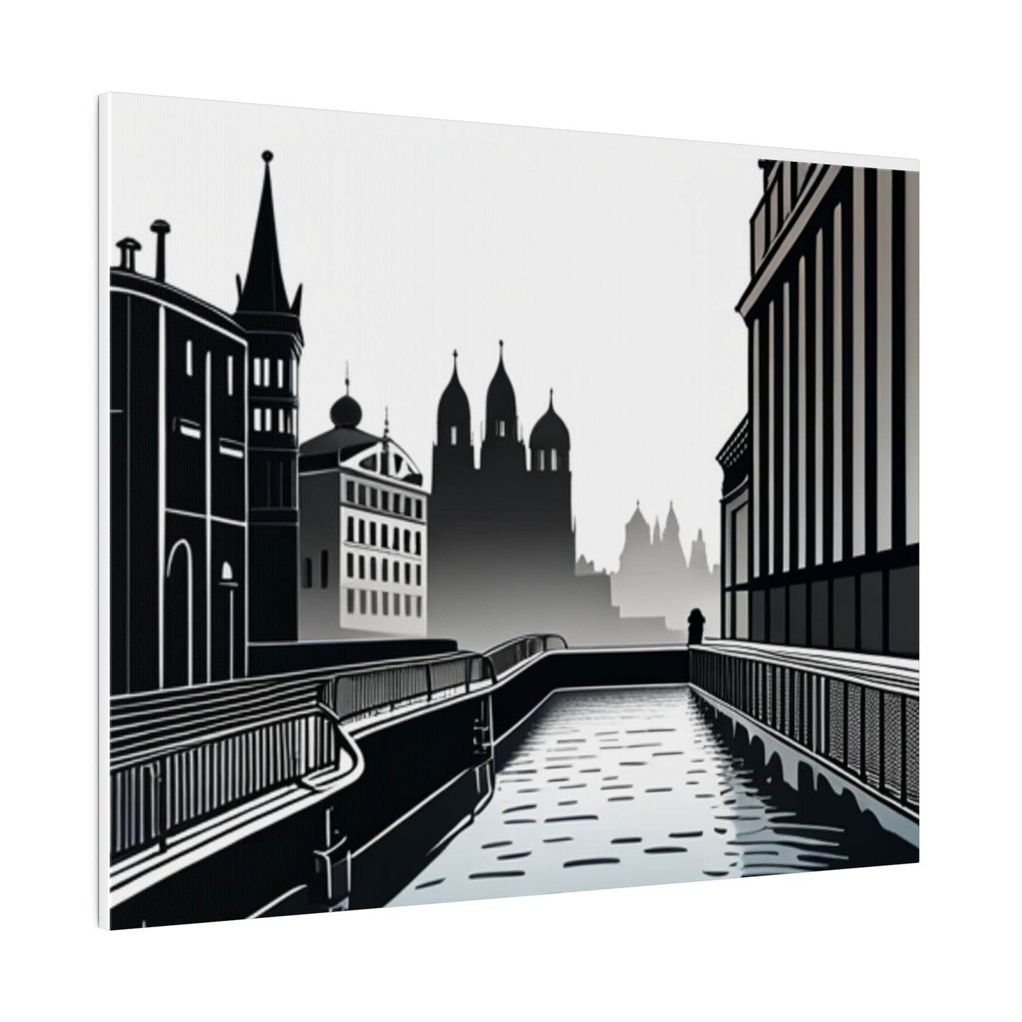 Majestic Metropolis: Matte Canvas Stretched Print