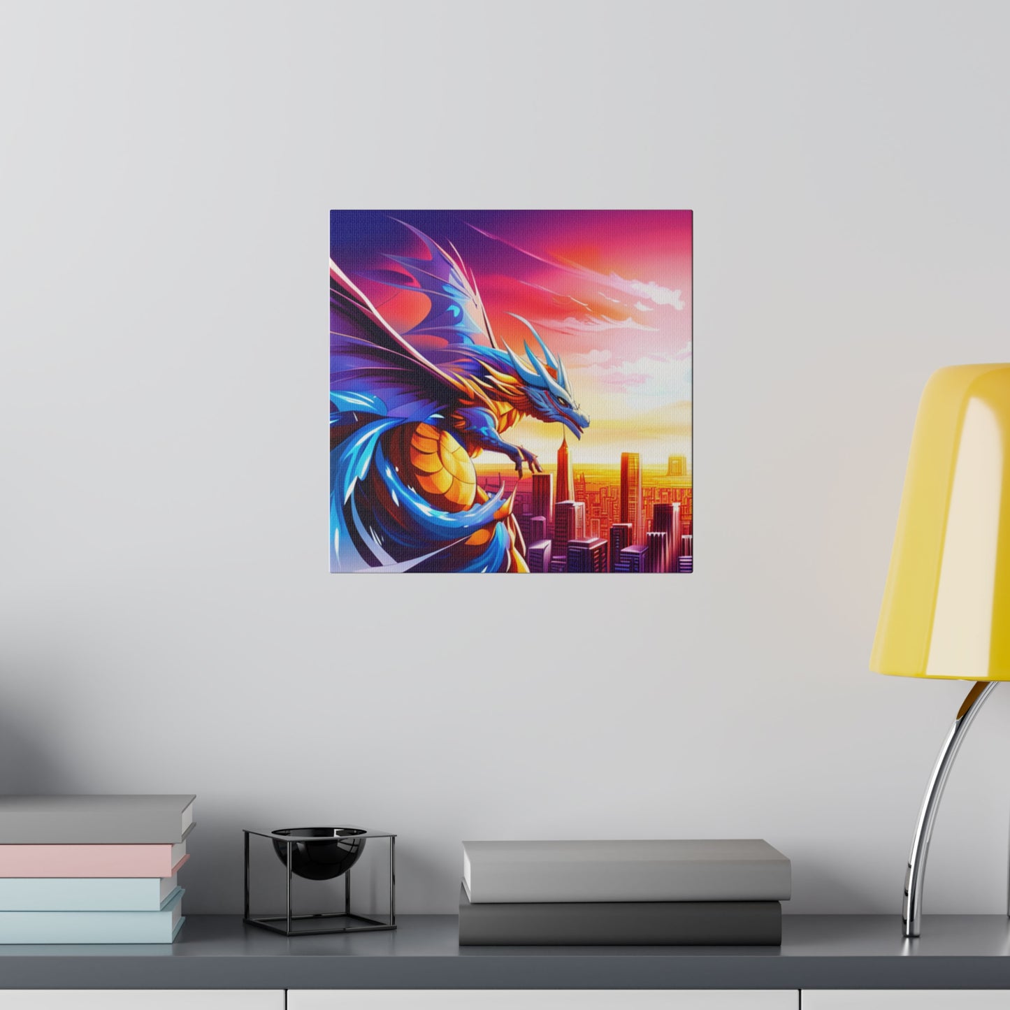 Dragon Cityscape - Matte Canvas, Stretched, 0.75"