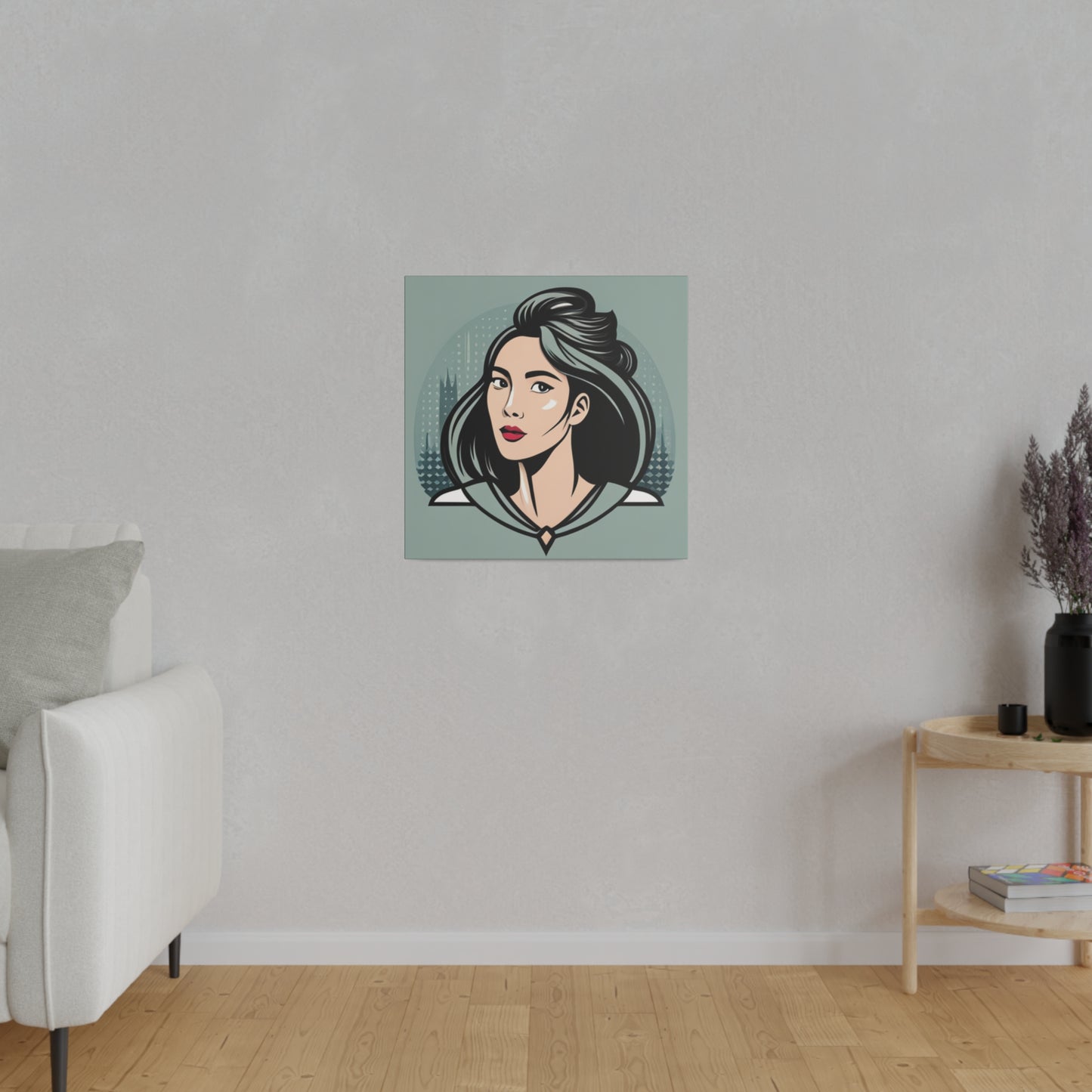 Comic Art, Female Model on Matte Canvas, Stretched, 0.75"