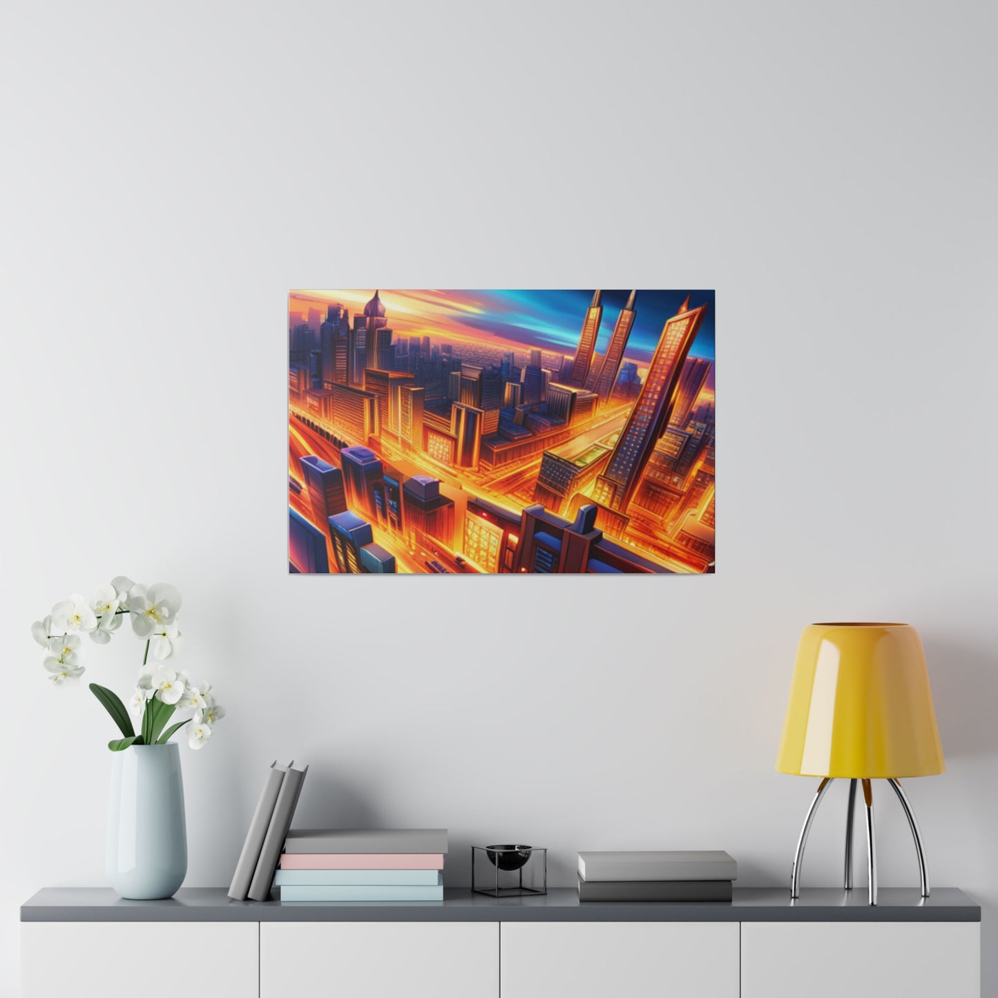 Futuristic Cityscape - Matte Canvas, Stretched, 0.75"