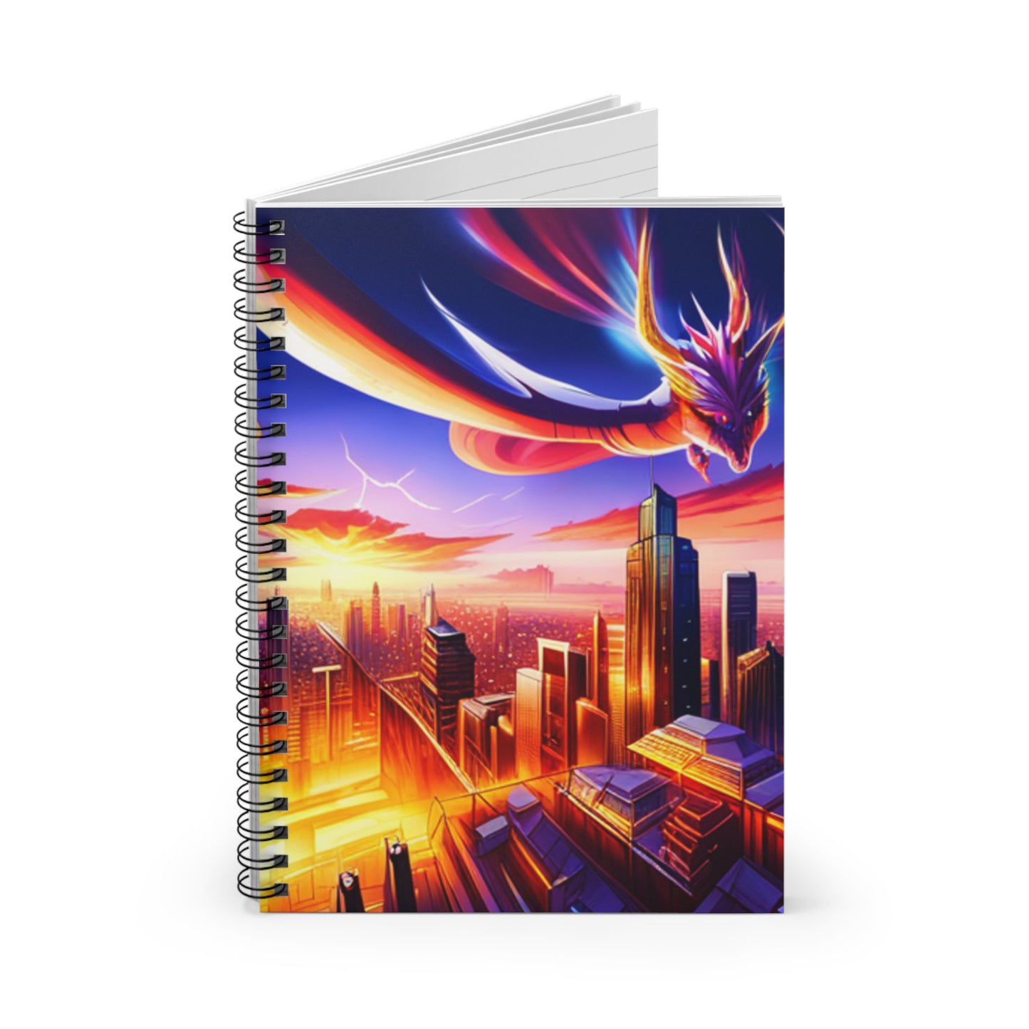 Soaring Dragon Anime Art - Spiral Notebook - 8" x 6"