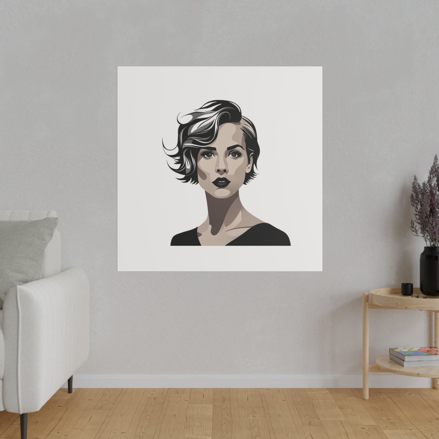 Comic Art, Female Model on Matte Canvas, Stretched, 0.75"