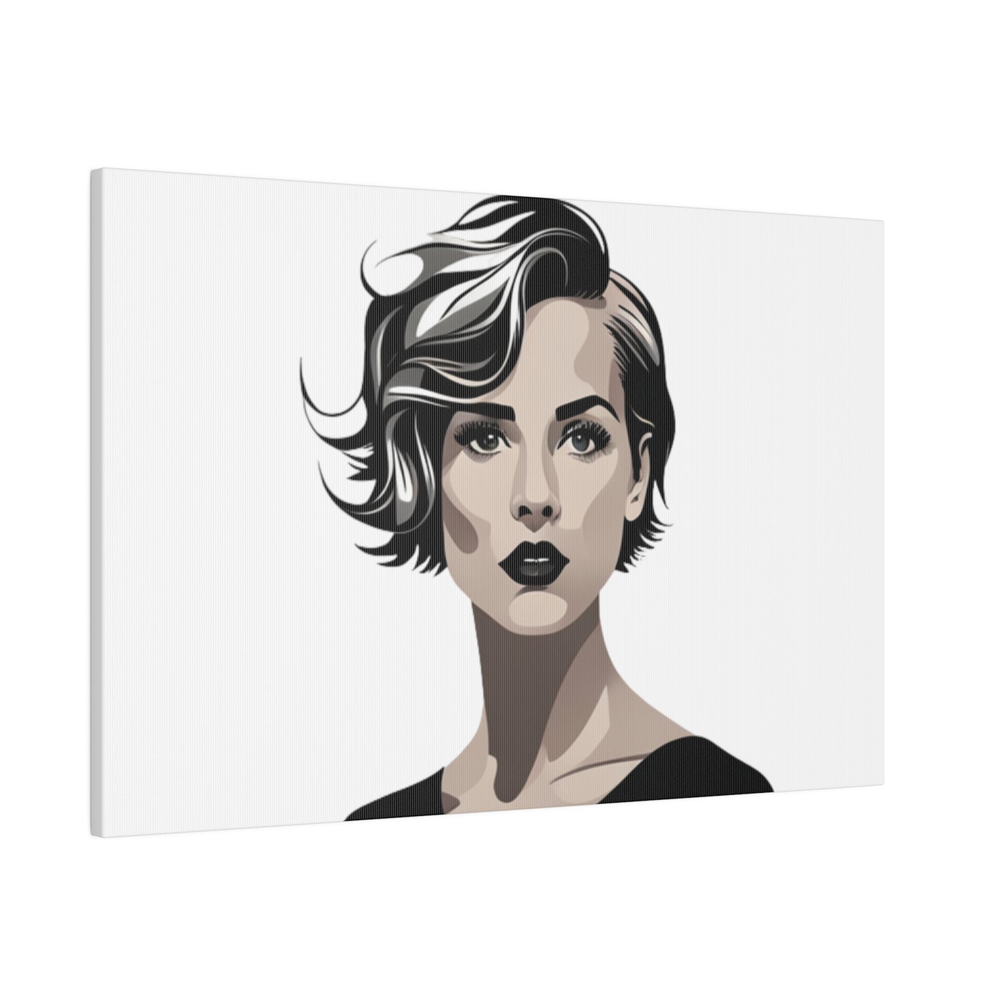 Comic Art, Female Model on Matte Canvas, Stretched, 0.75"