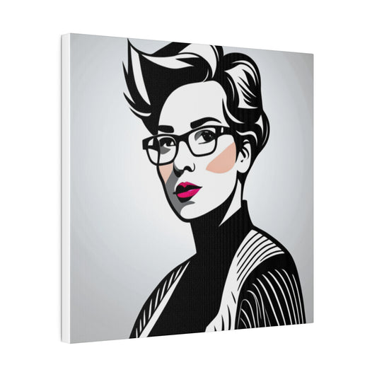 Comic Art, Female Model on Matte Canvas, Stretched, 0.75"