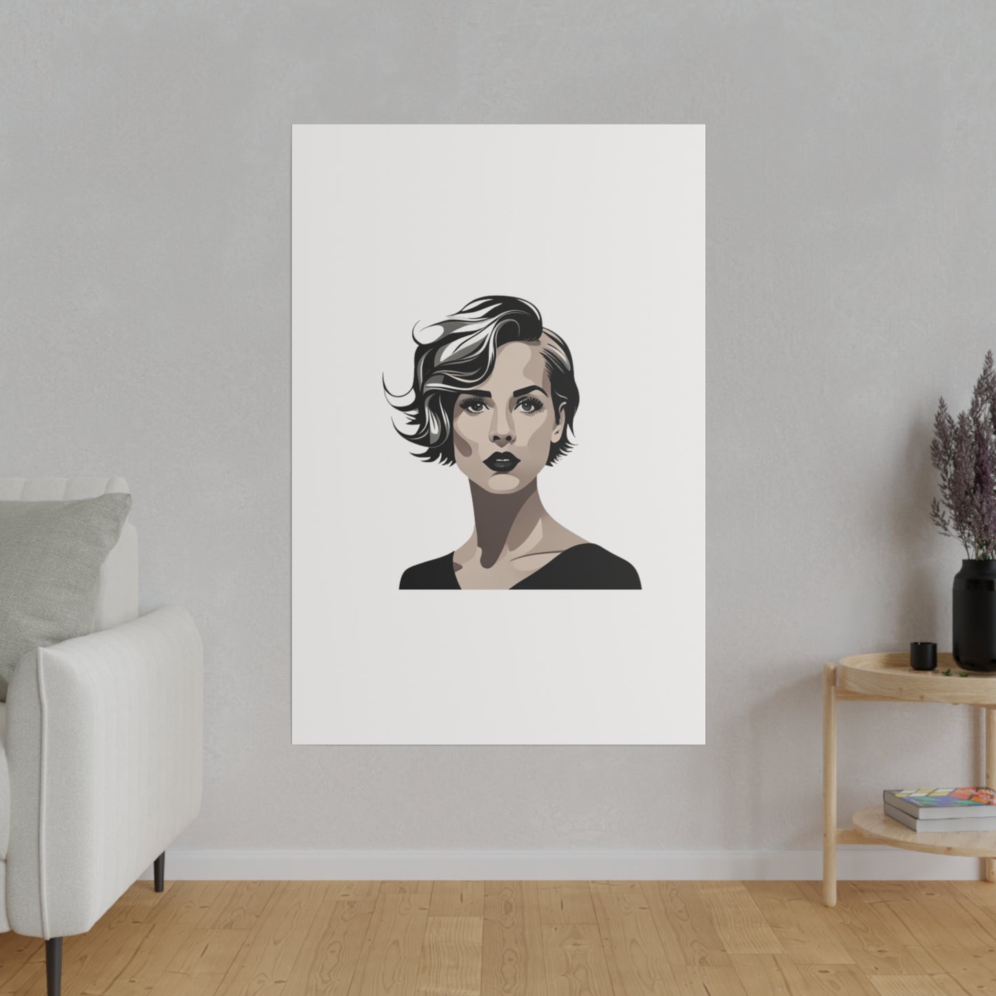 Comic Art, Female Model on Matte Canvas, Stretched, 0.75"