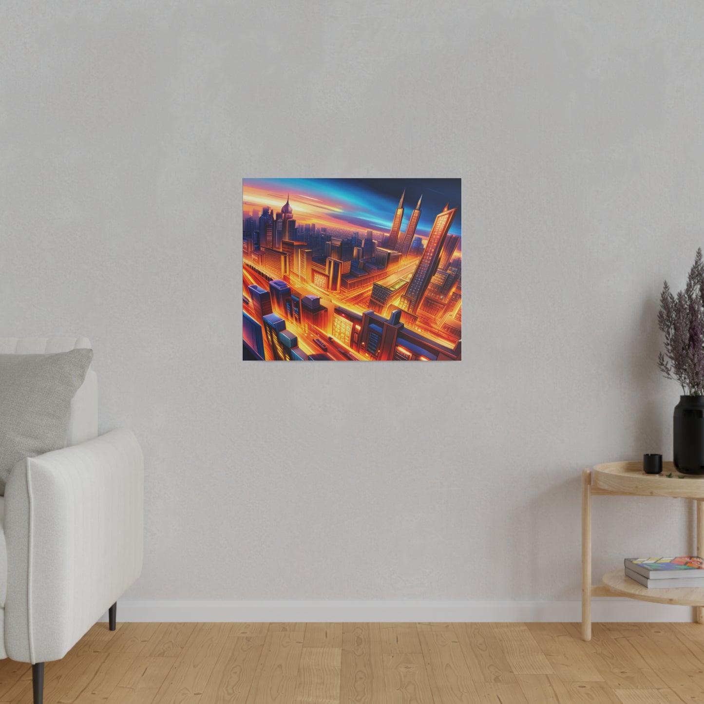 Futuristic Cityscape - Matte Canvas, Stretched, 0.75"